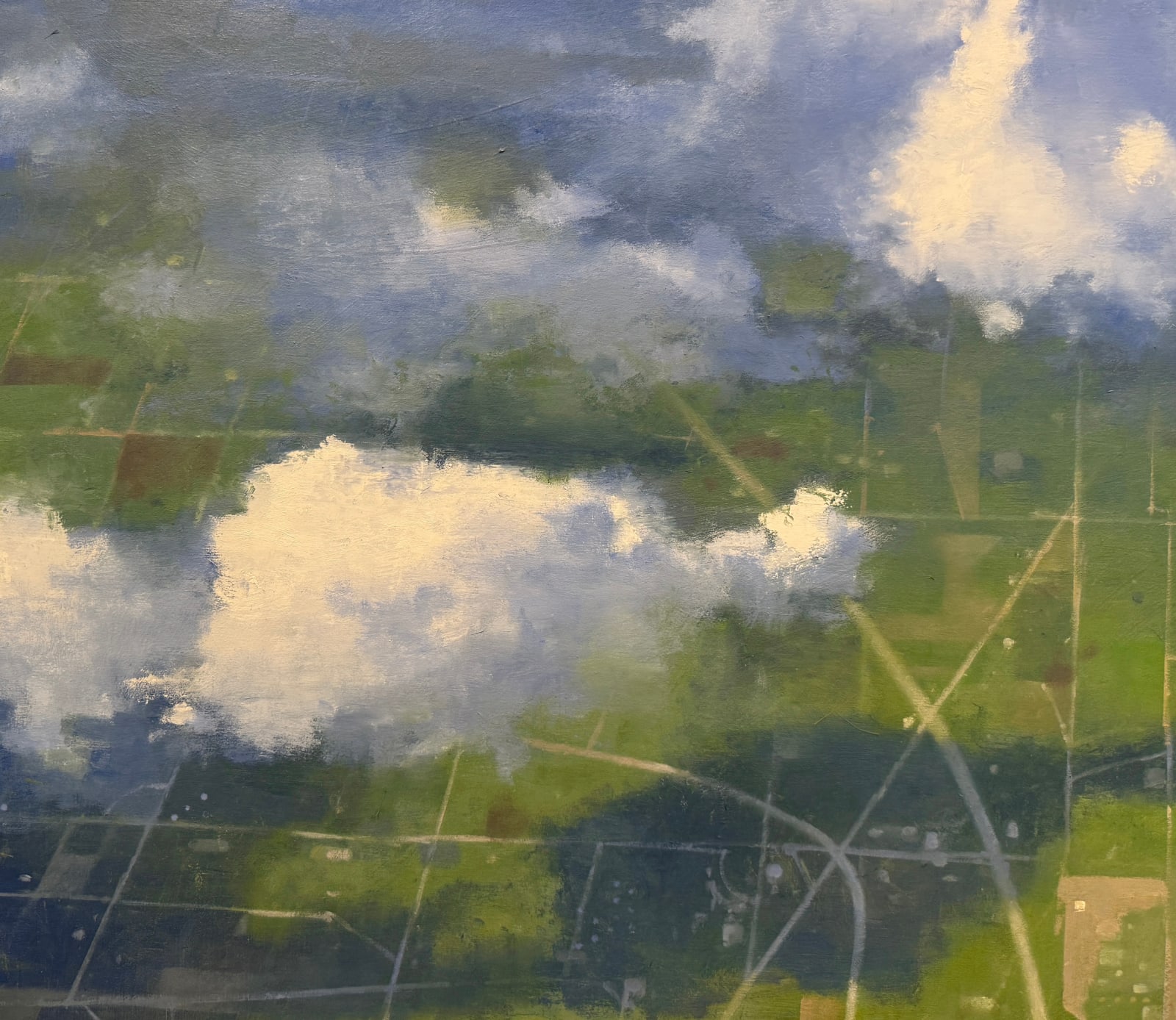 Painting of a man in the clouds