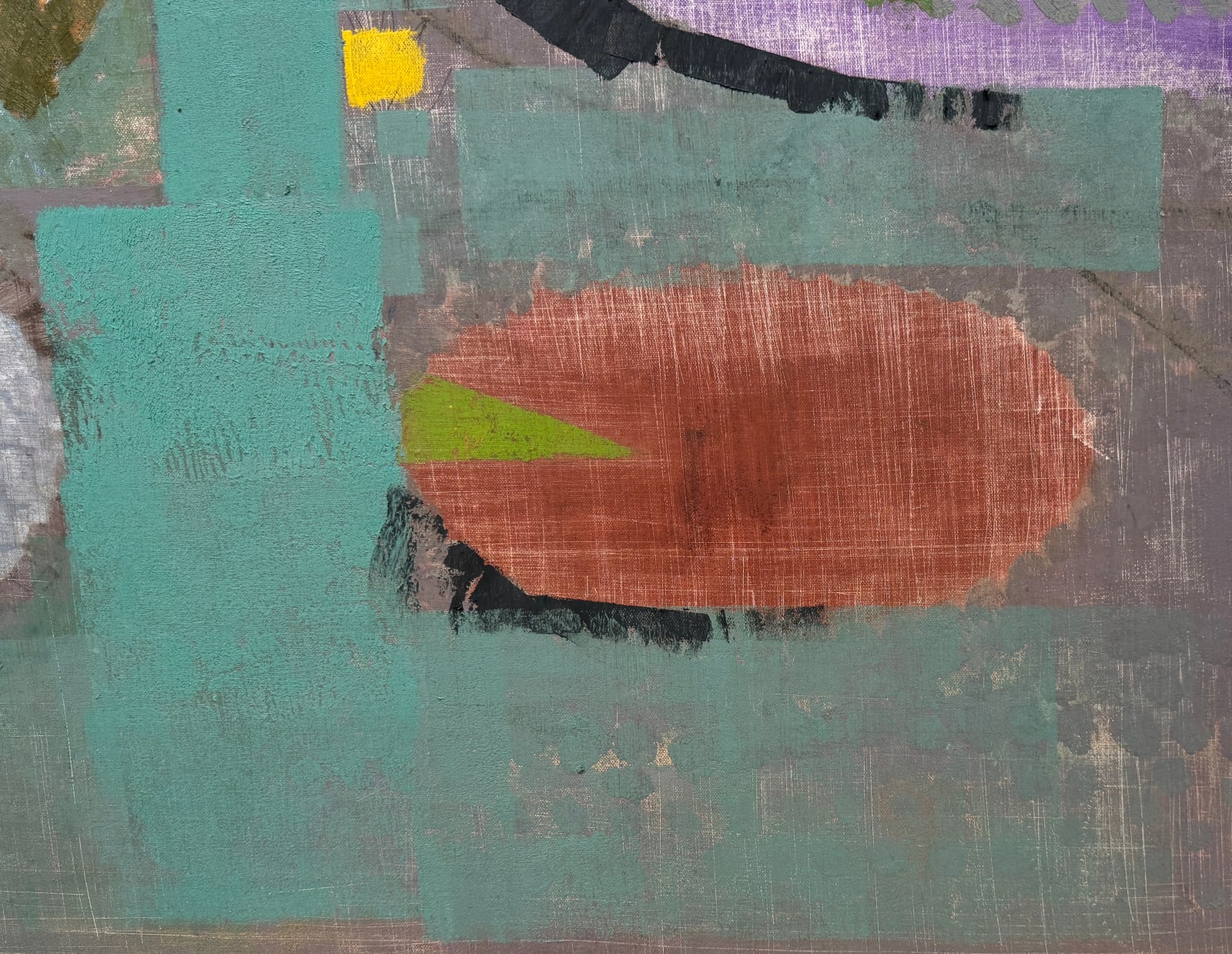 abstract painting of colorful lily pads