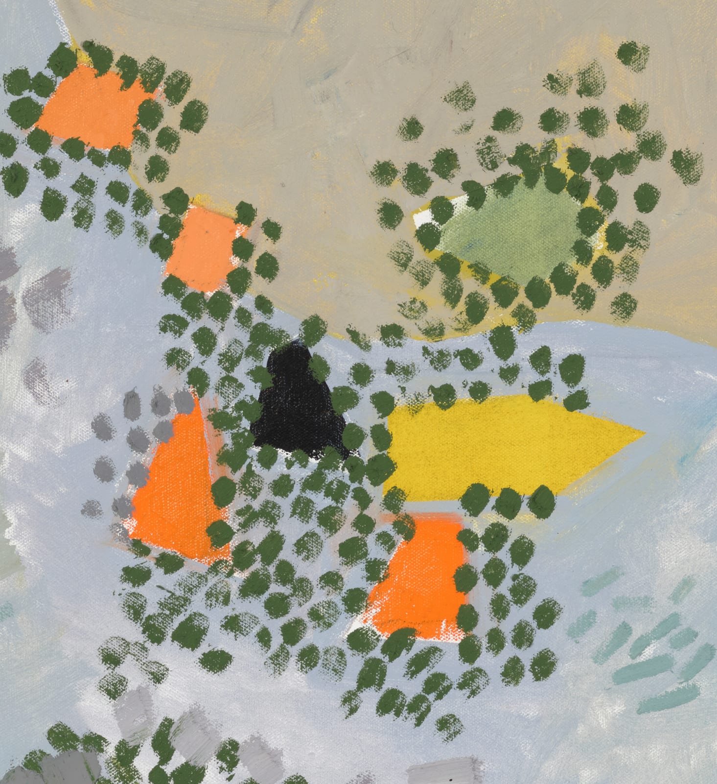 Abstracted painting of botanical subjects