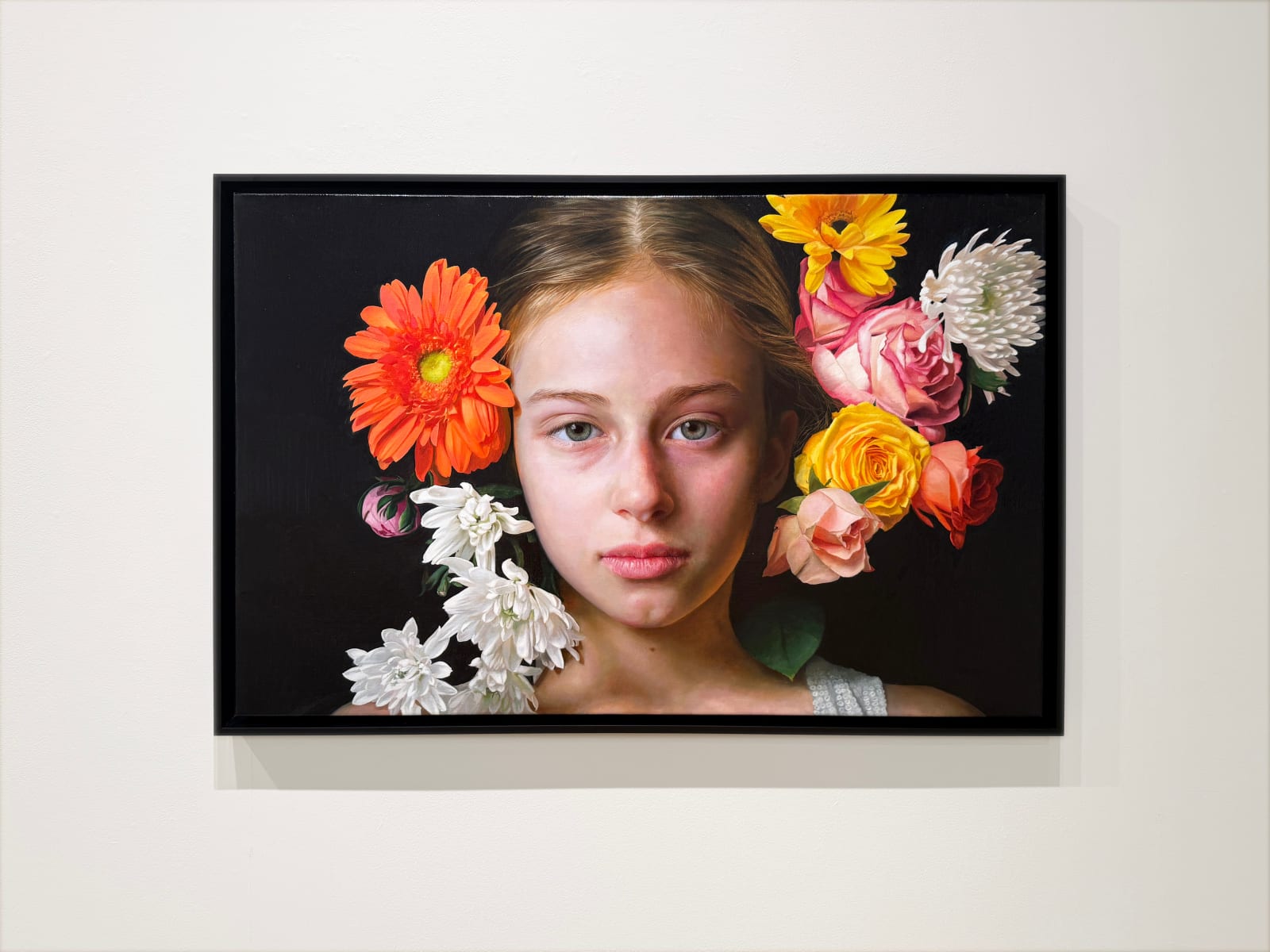 Painting of a girl with flowers in her hair