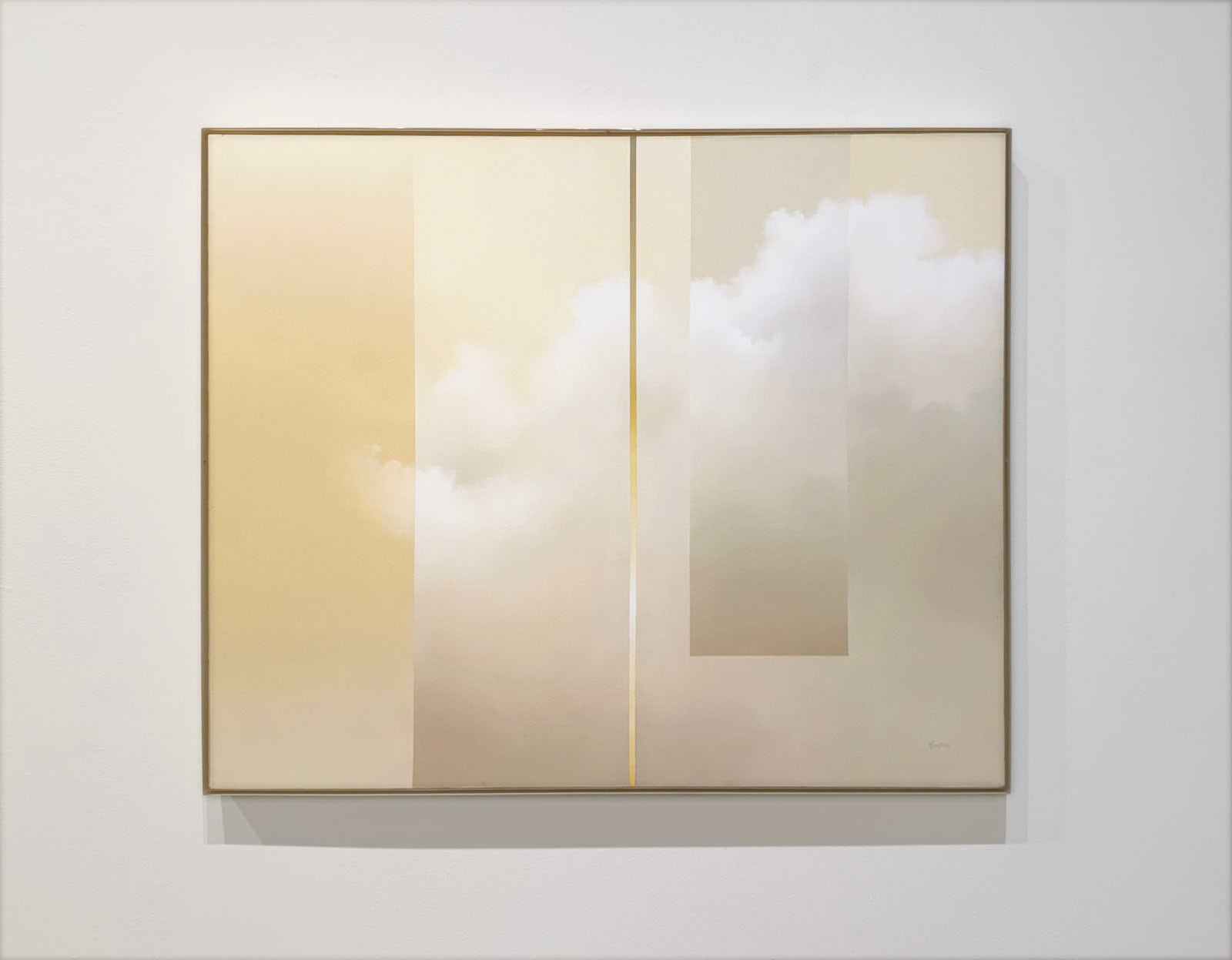 Painting of clouds in yellow tones