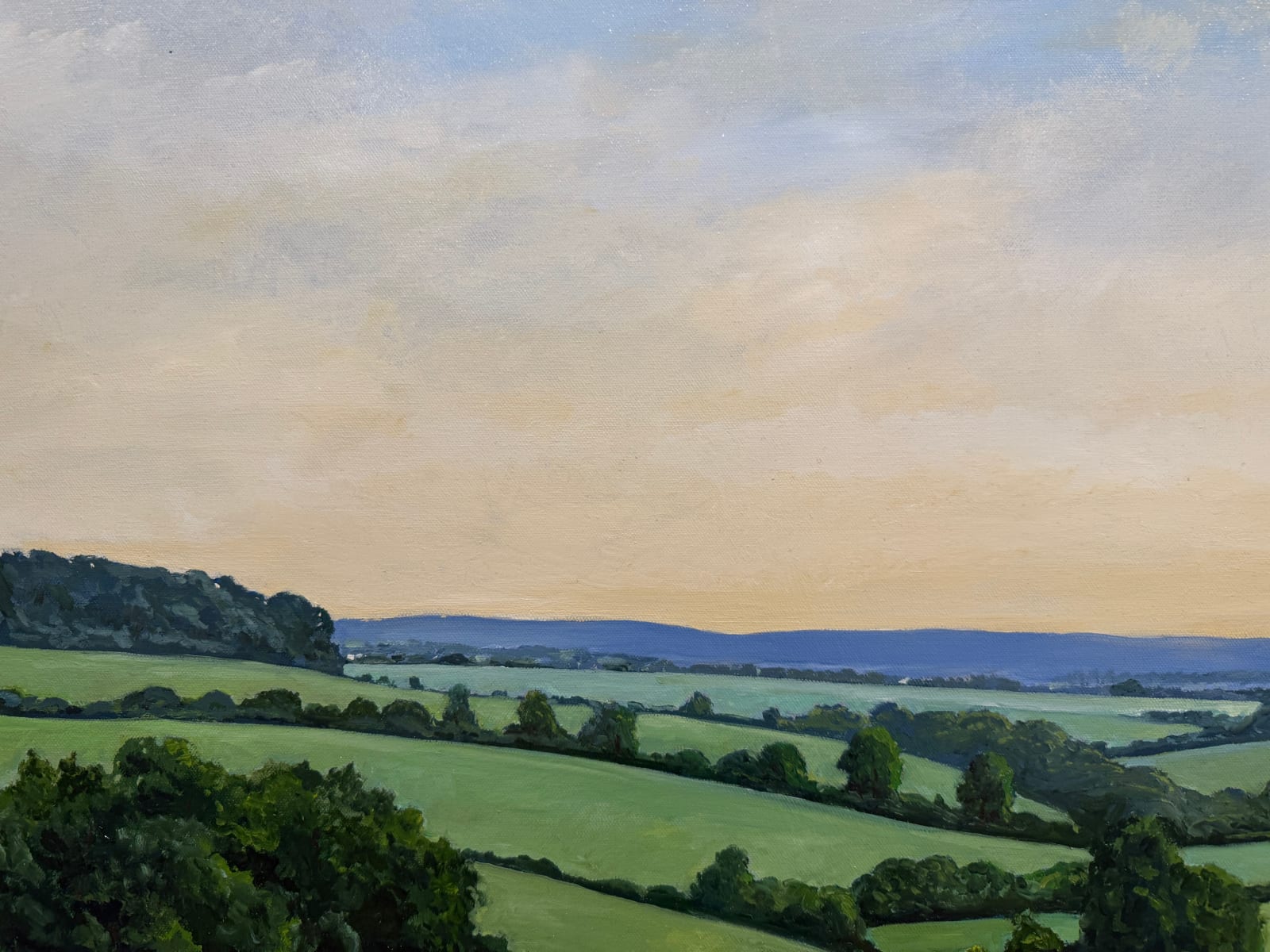 Landscape painting of a field