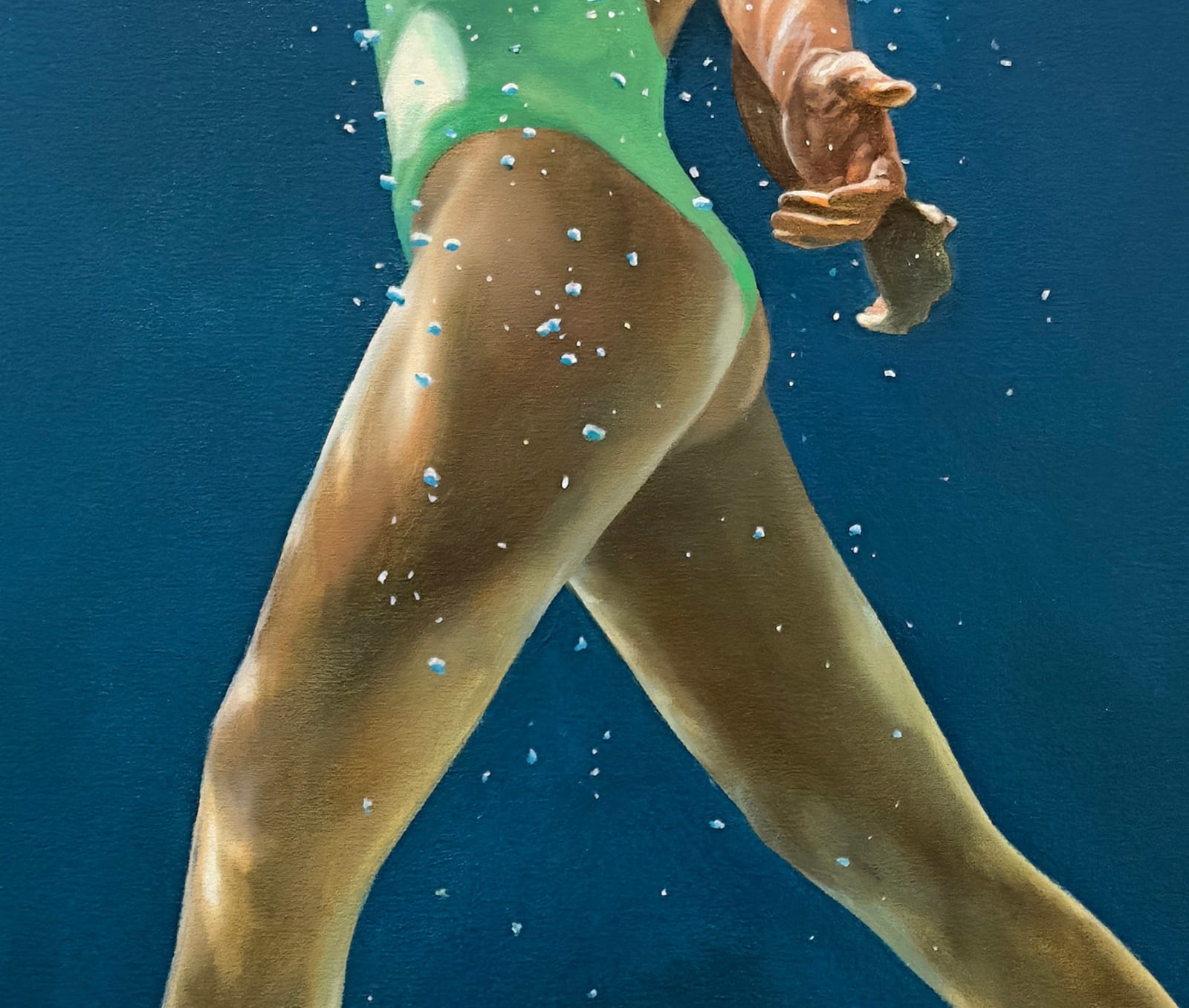 Painting of a woman under water