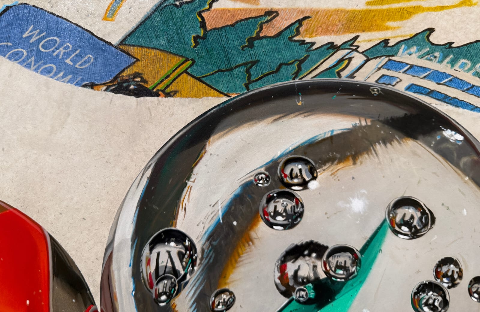 Painting of colorful marbles