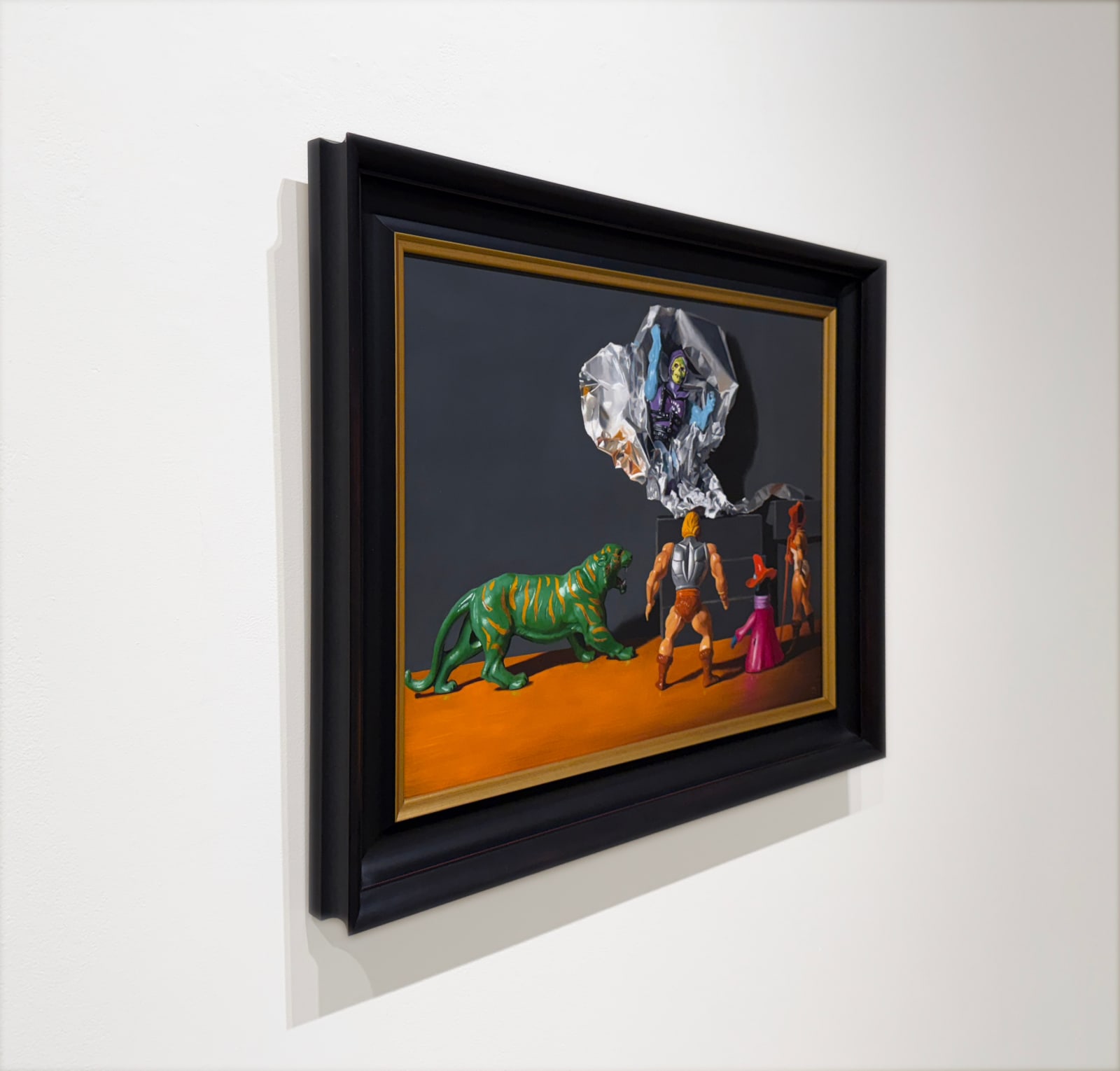 Still life painting with toy figurines