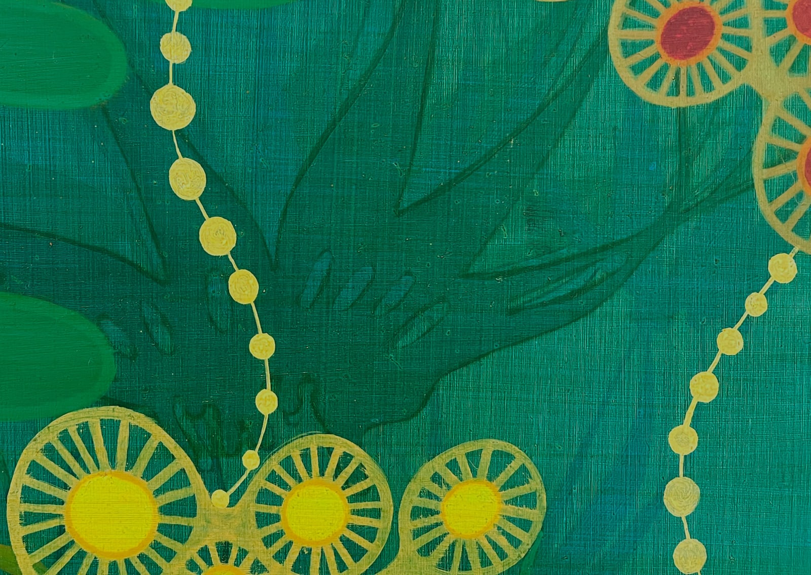 Detail of Oil painting on birch panel