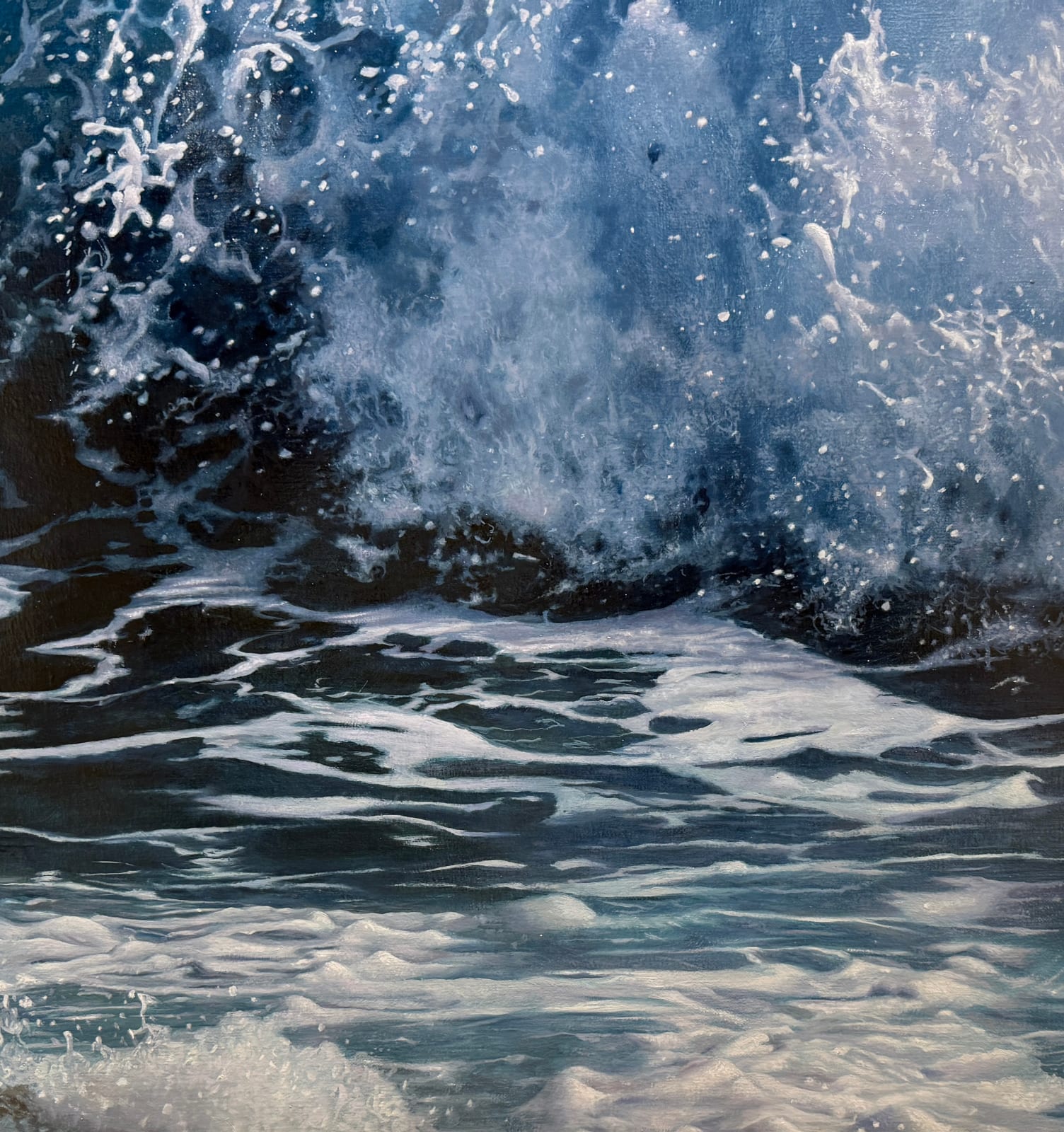 Painting of a crashing wave