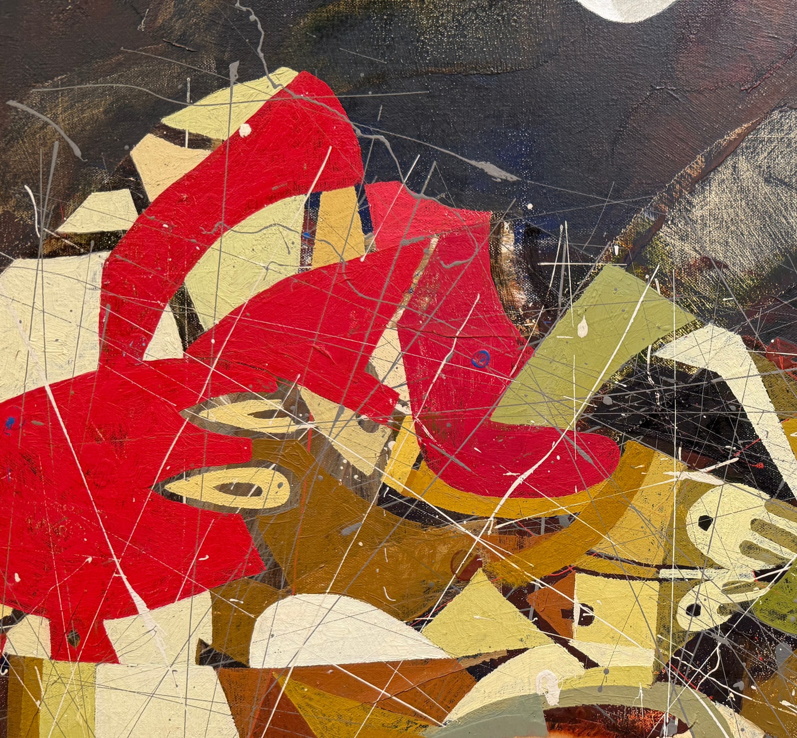 Painting of a woman with abstracted elements