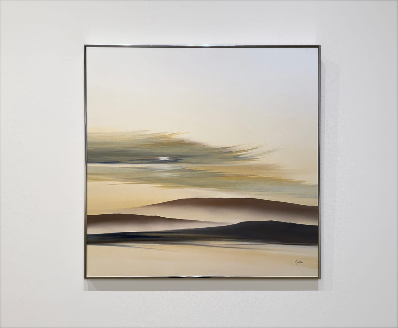 Landscape painting in yellow tones