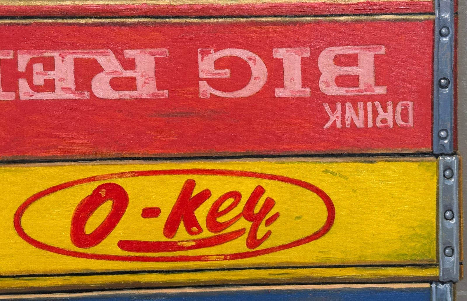 Painting of two watermelons with paintbrushes