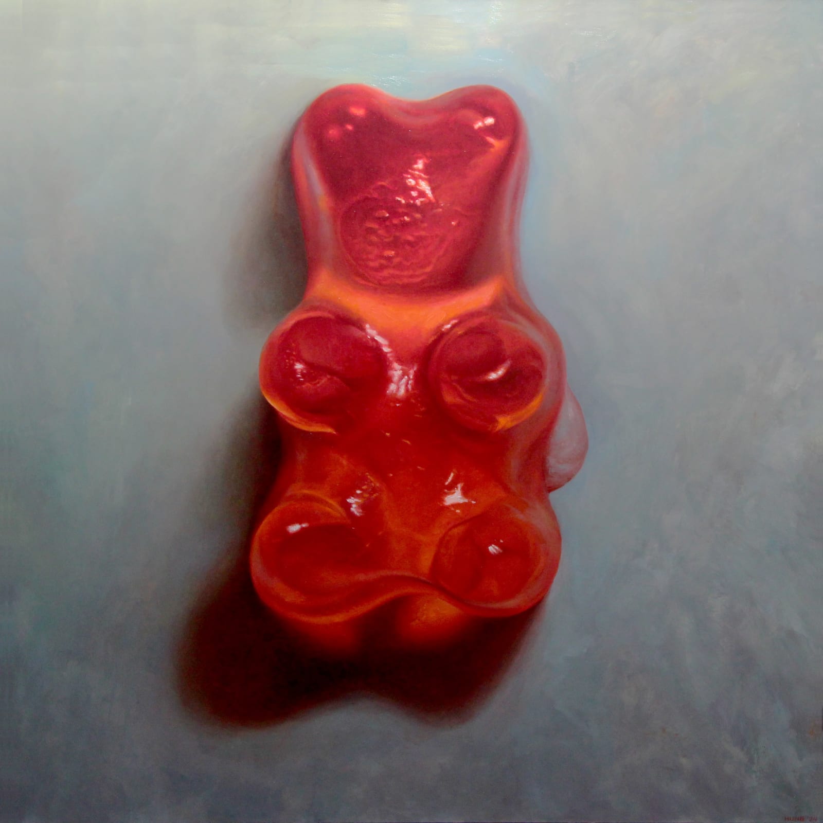 Painting of red gummy bear