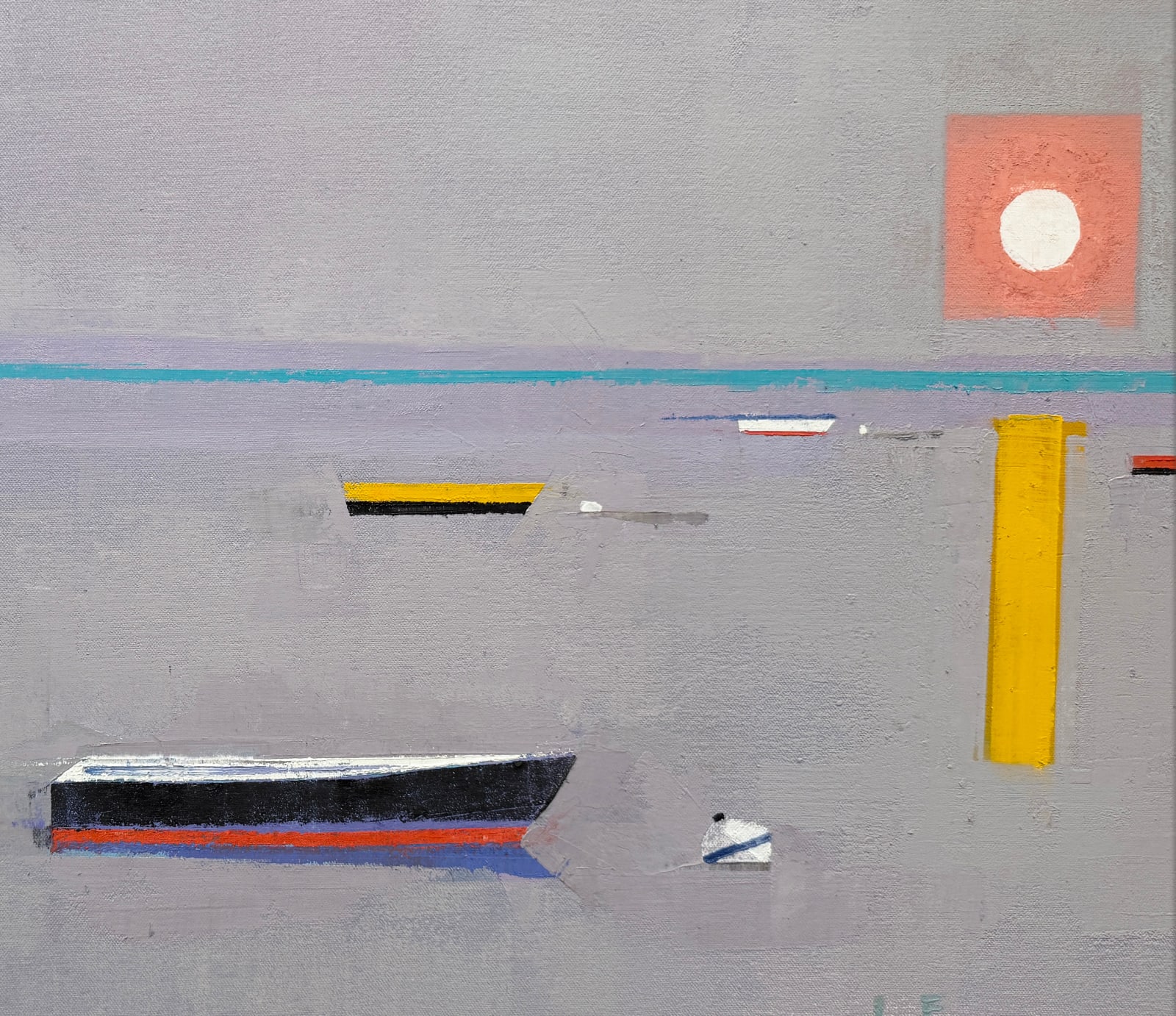 Painting of a seascape with boats