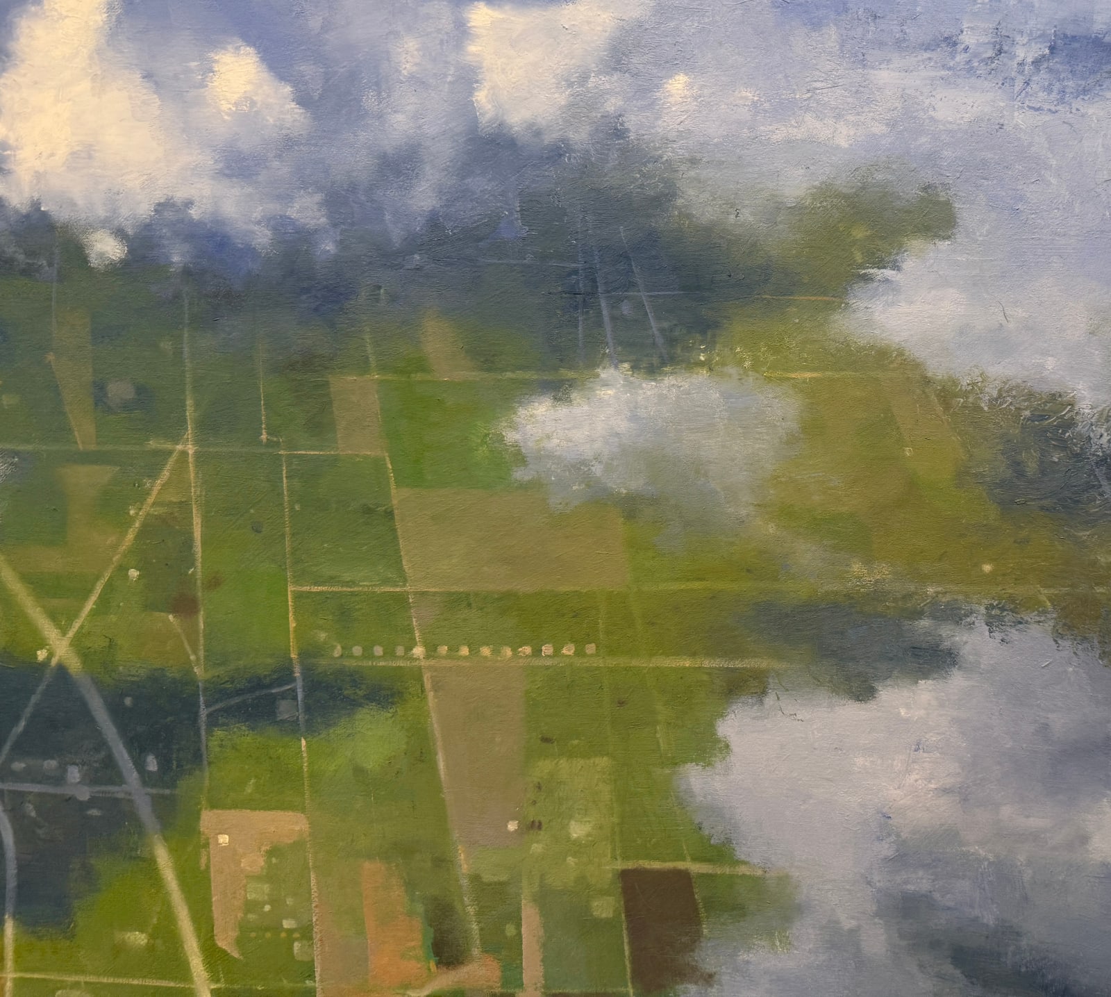 Painting of a man in the clouds