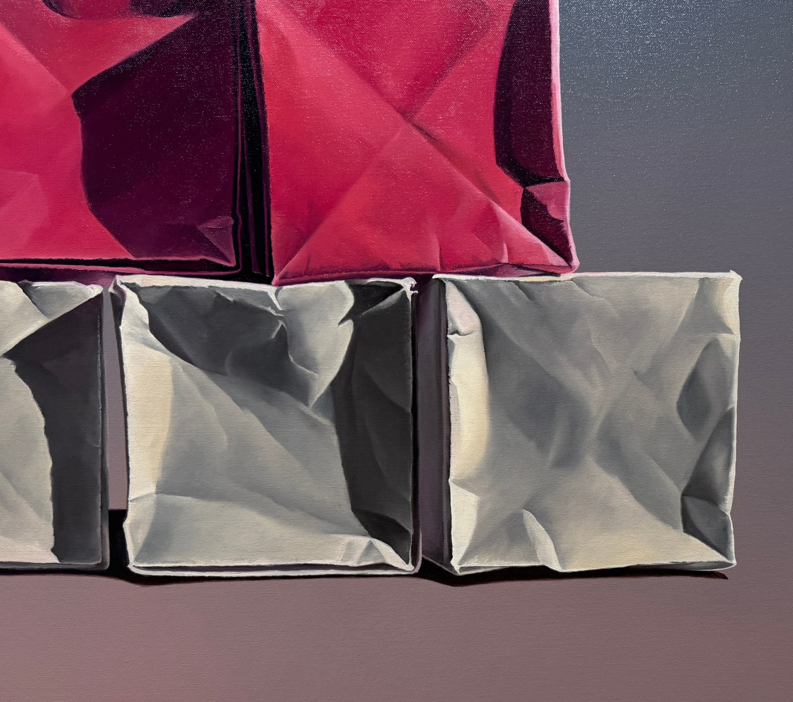 Colorful paper box pyramid on a warm background