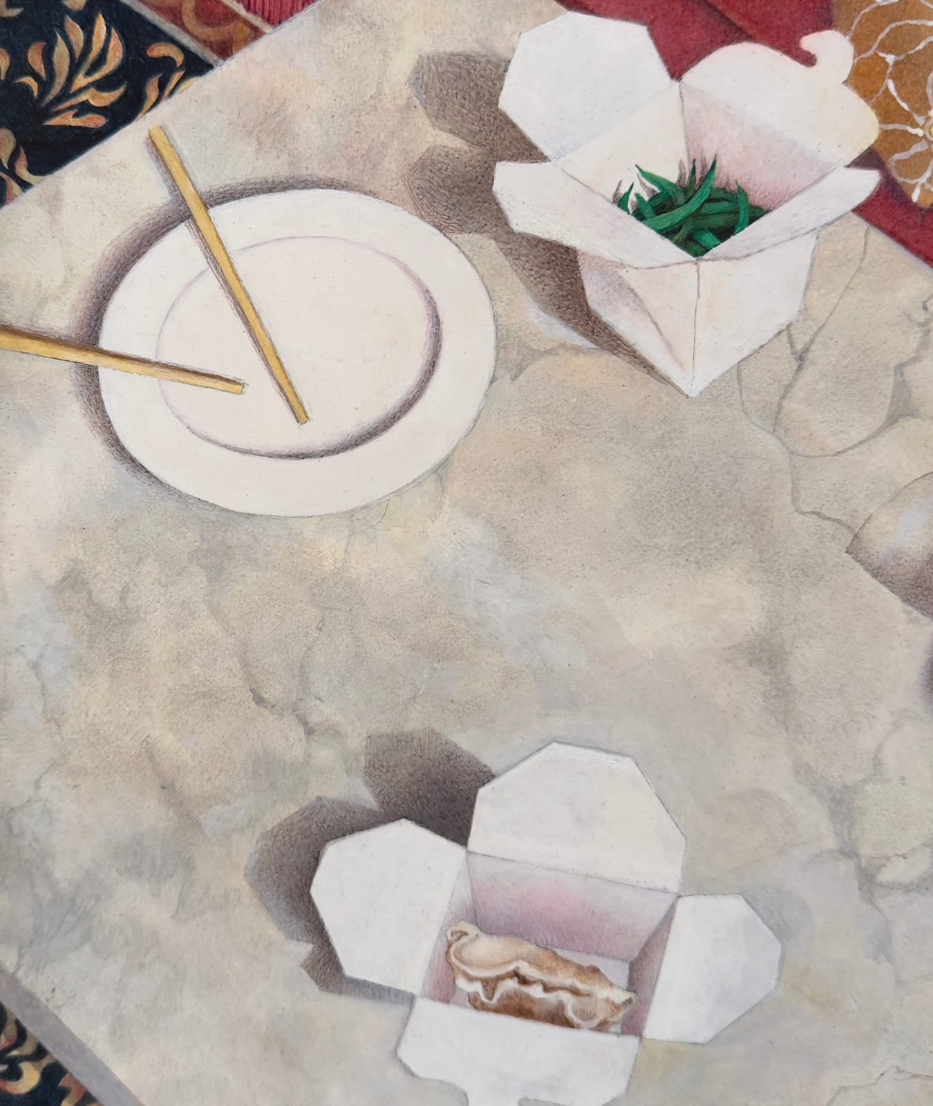 Painting of a woman laying on a couch