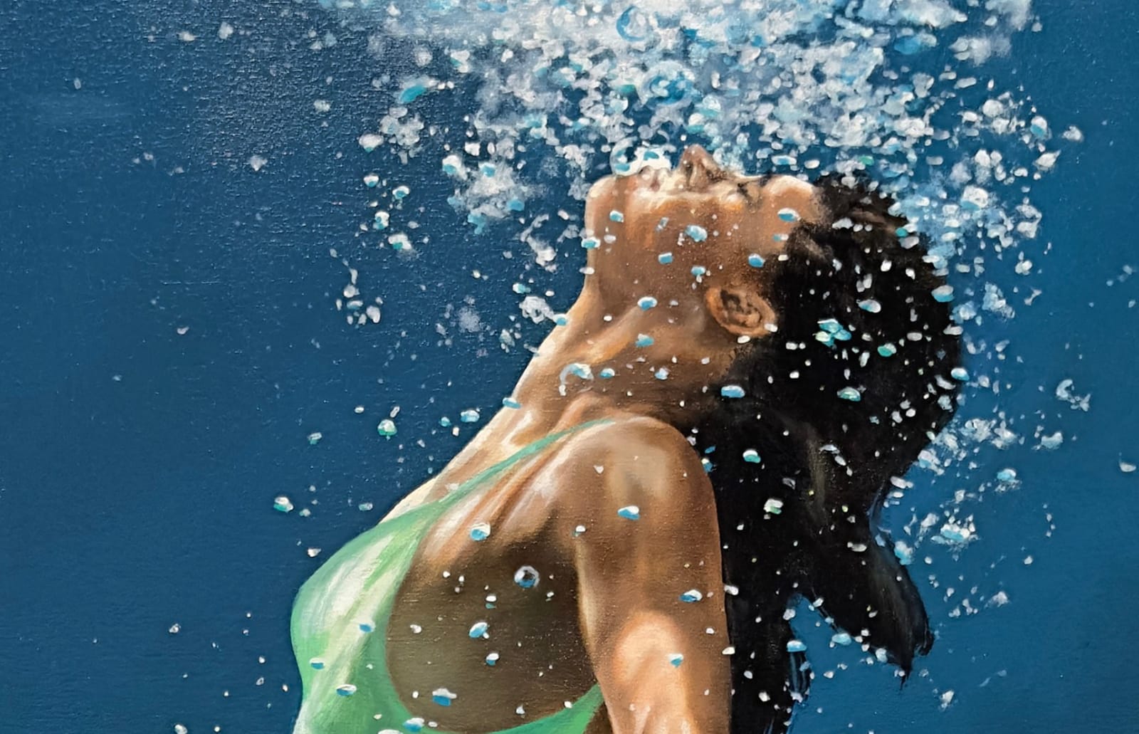 Painting of a woman under water