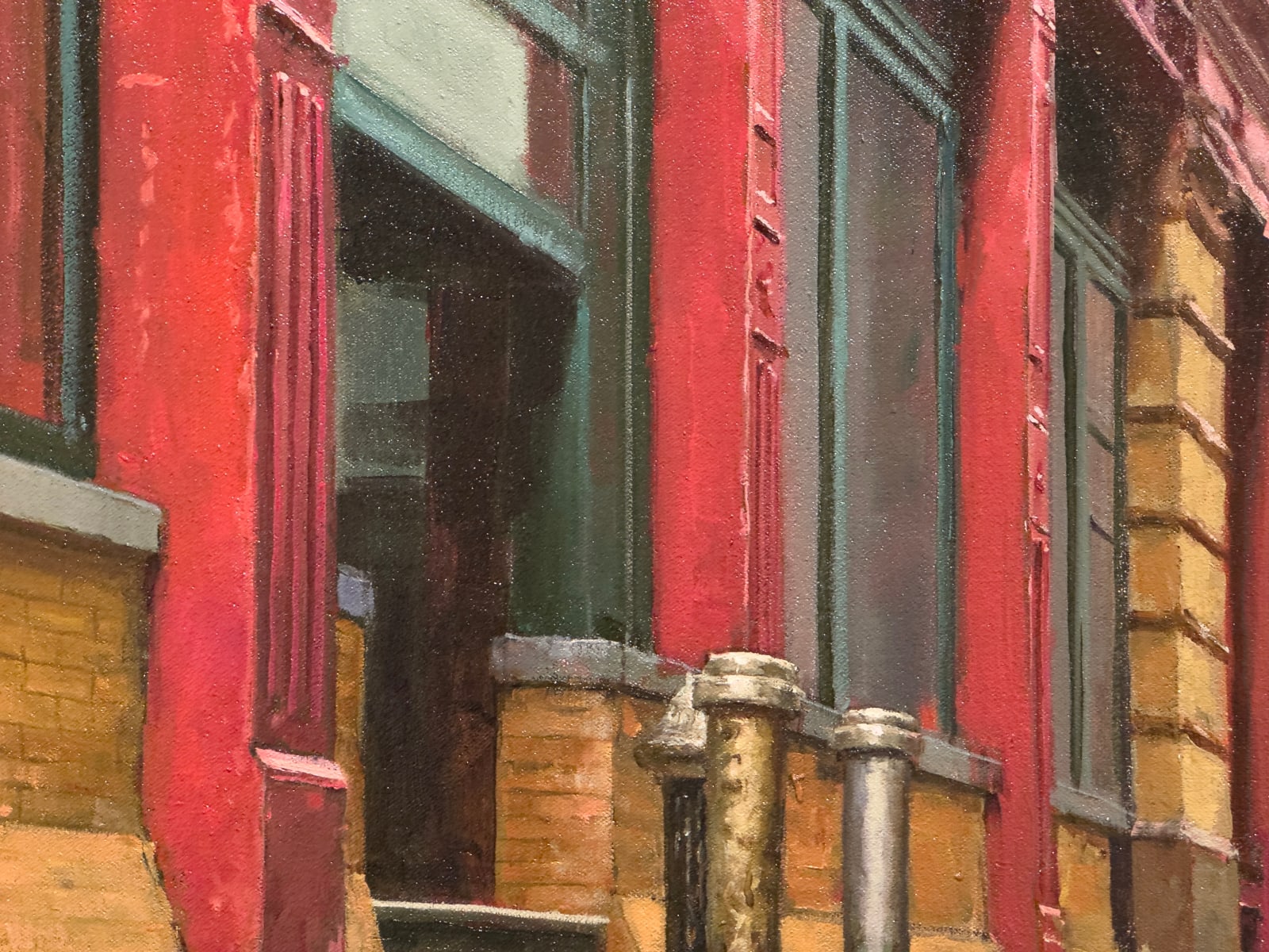 Painting of a puddle on a street in New York City