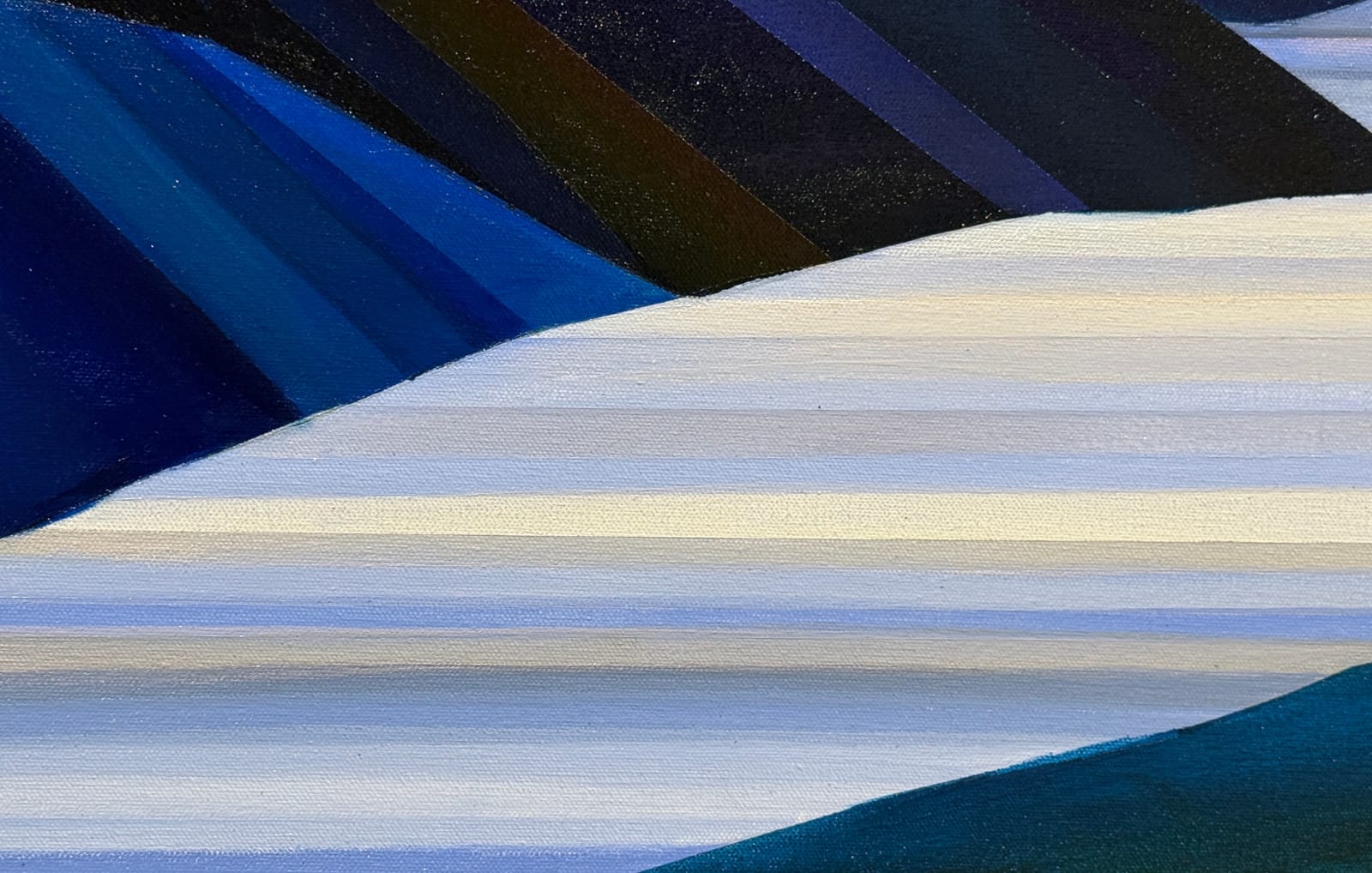 Painting of an abstracted landscape