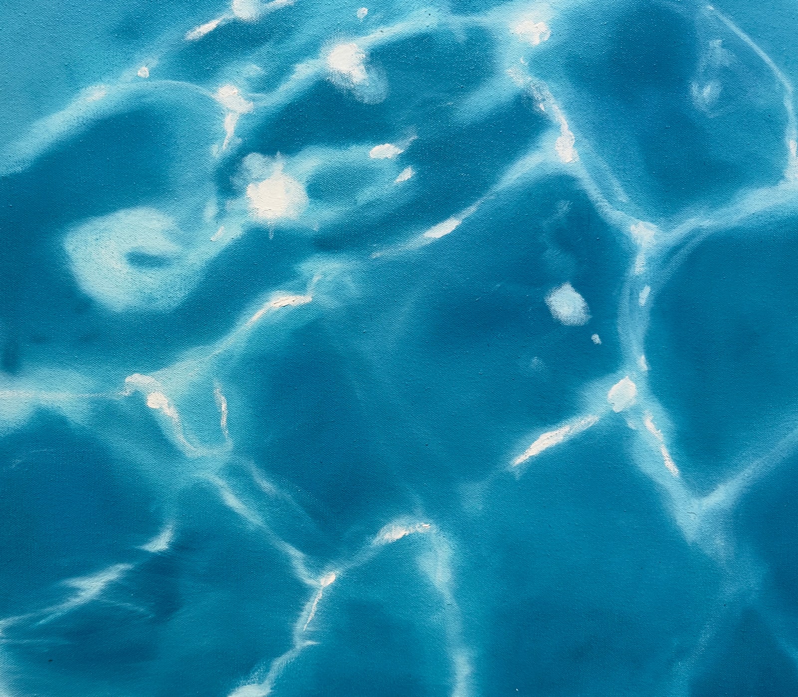 Painting of ripples on a pool