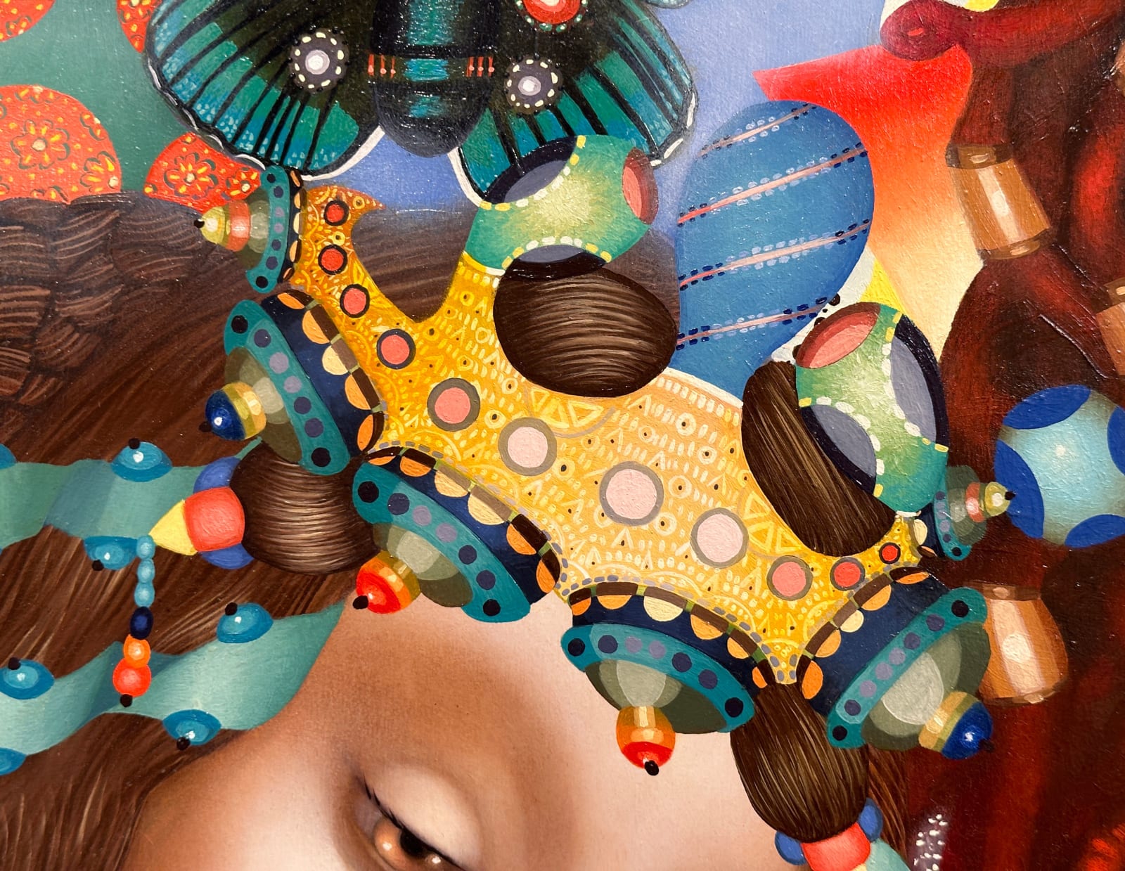 Detail of Oil painting on panel