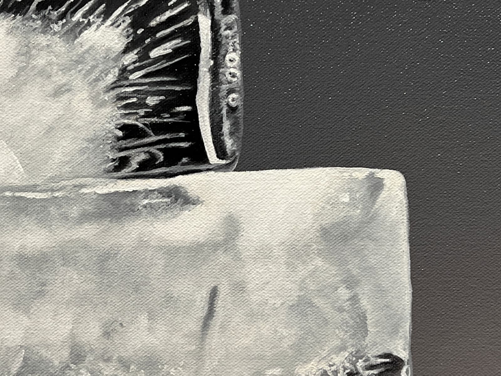 Detail of 3 ice cubes stacked off center with a reddish dark background