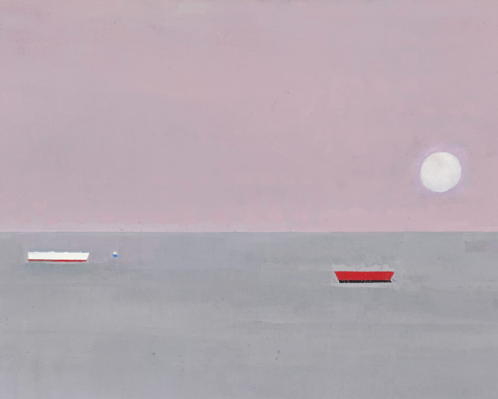 Abstracted scene of boats in water