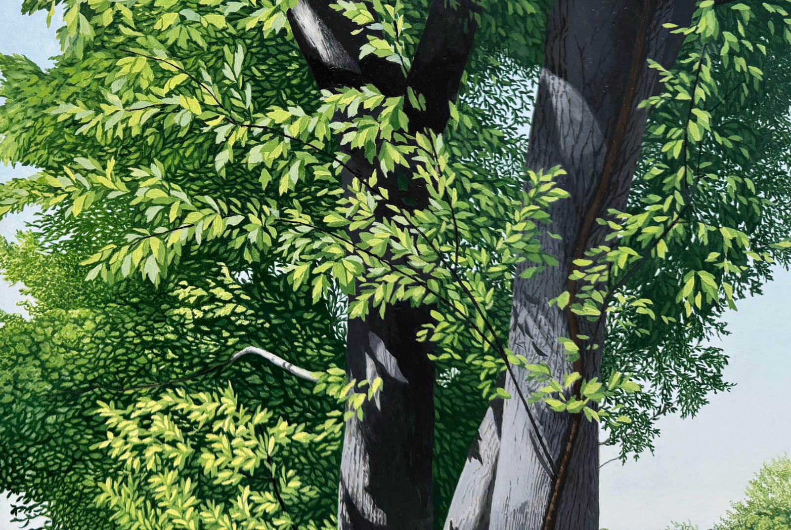 Painting of tree and field