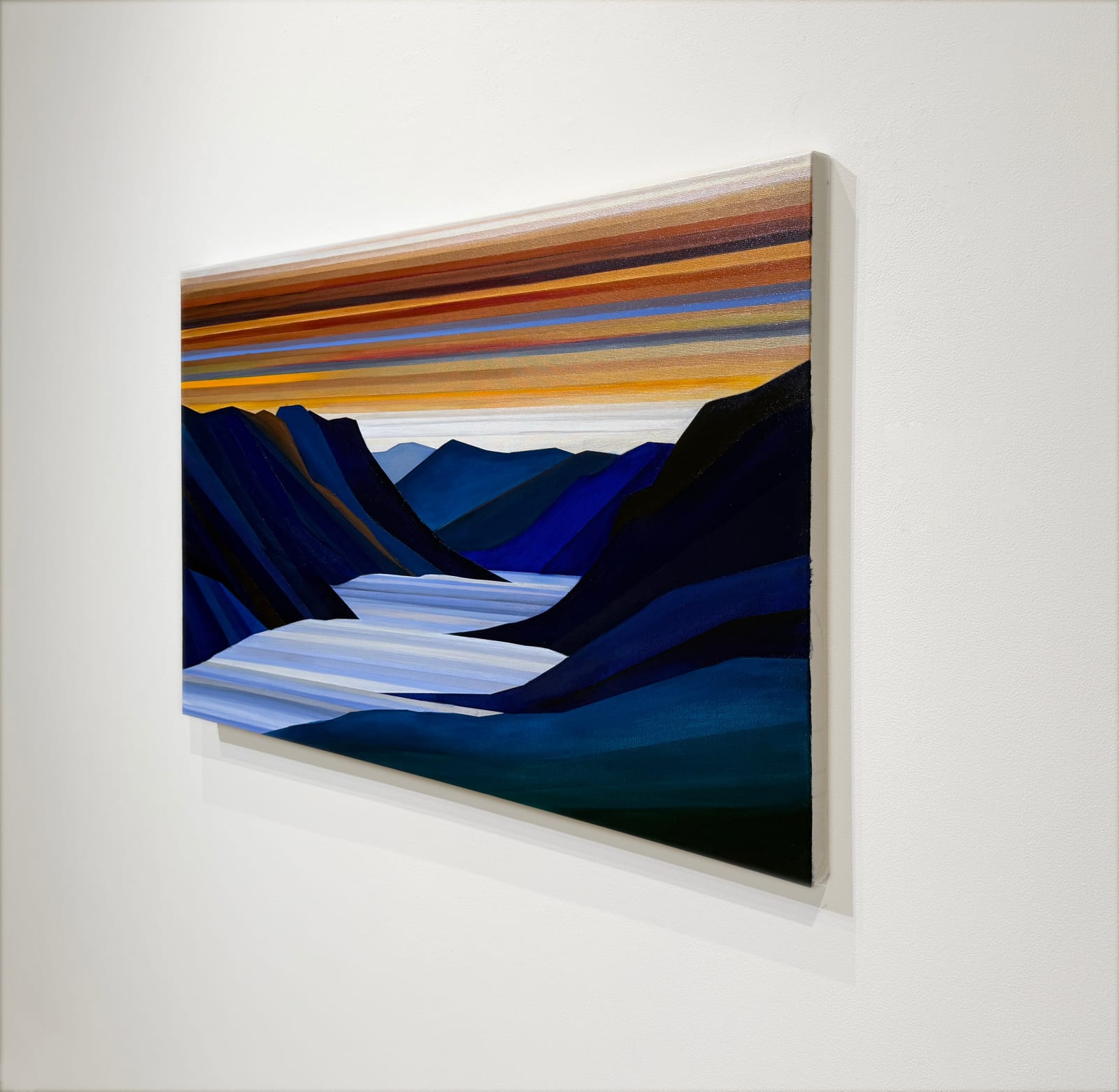 Painting of an abstracted landscape