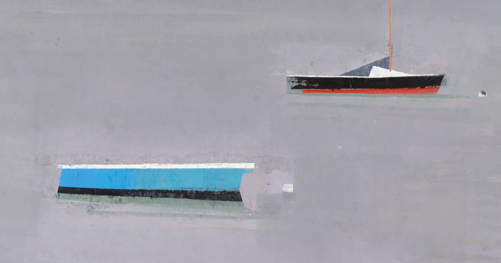 Abstracted scene of boats in water