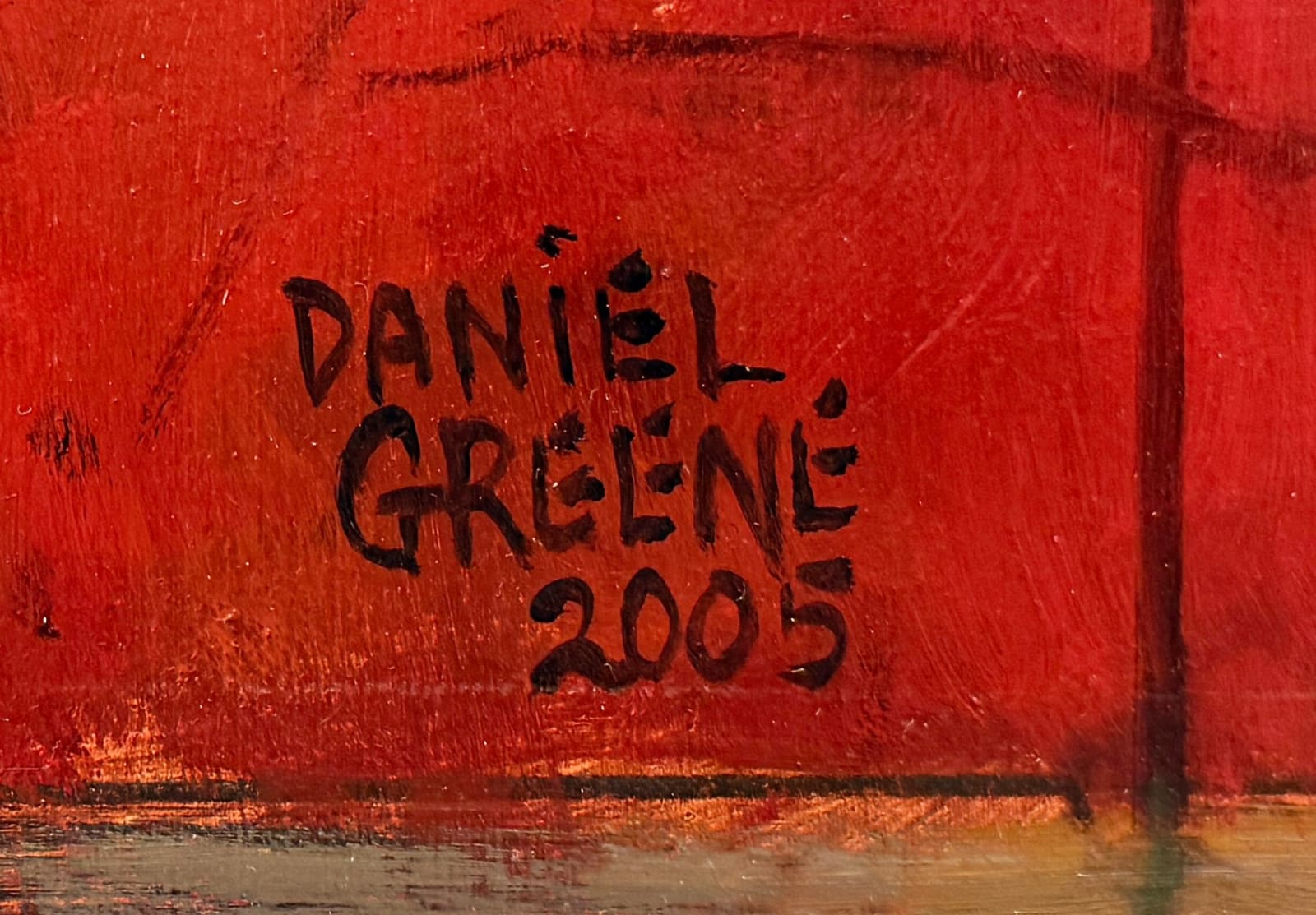 Painting of white orchids in front of an antique style gameboard