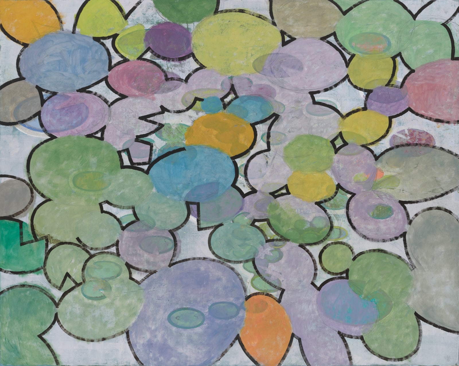 Abstract painting of lillypads
