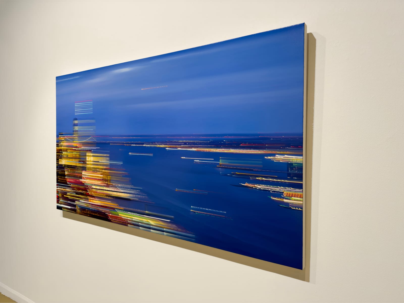 High intensity painting of city and river