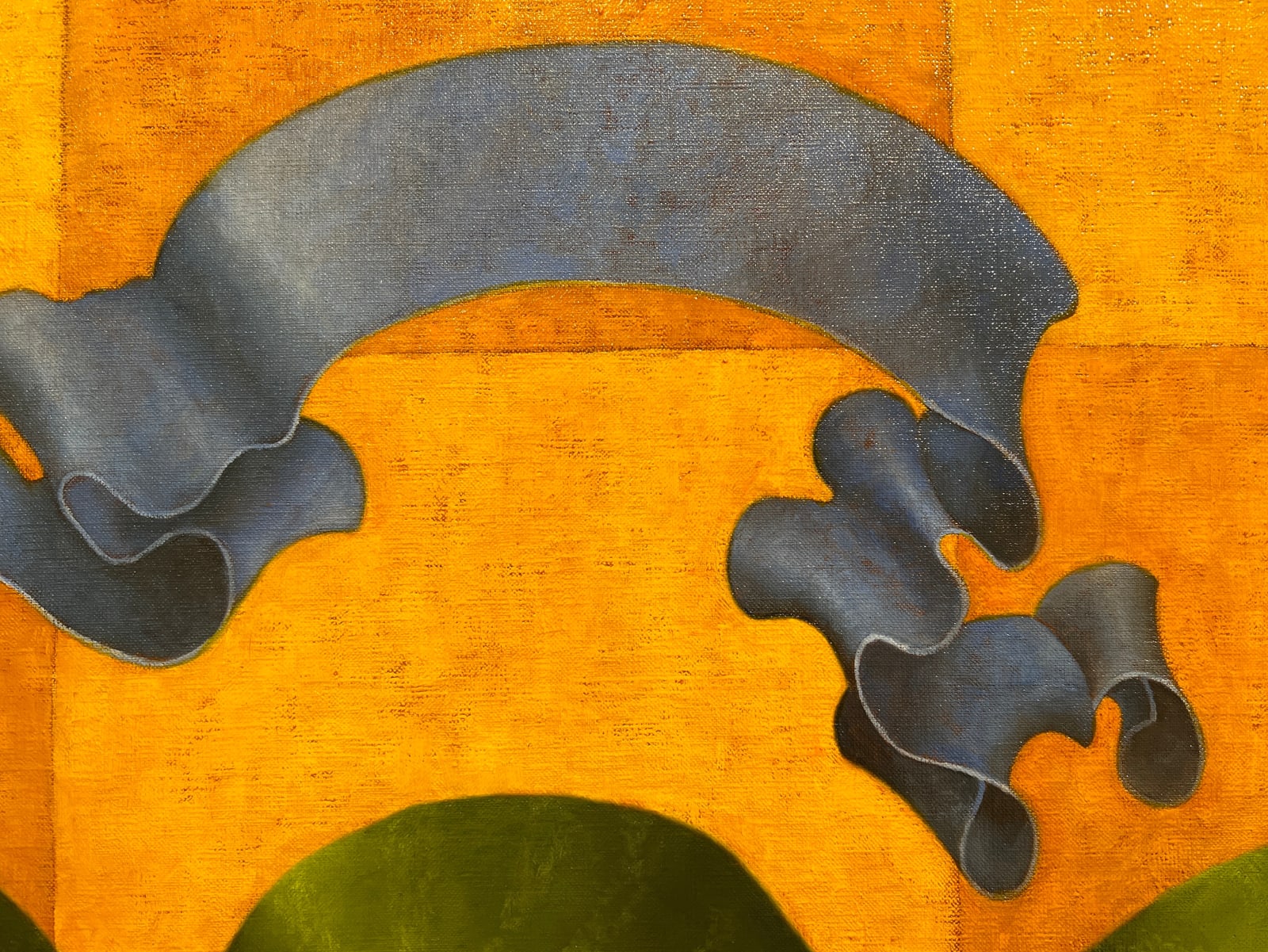 Detail of Painting of Three Watermelons with fruit and ribbon