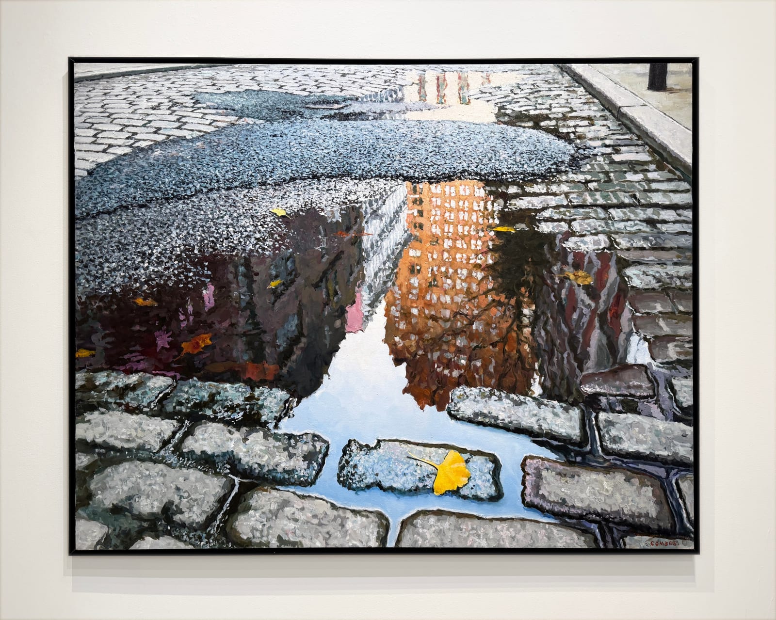 Painting of a reflecting puddle