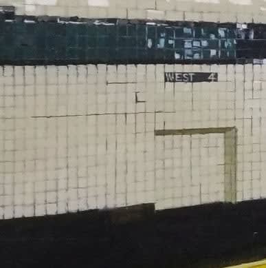 Painting of a New York City subway station