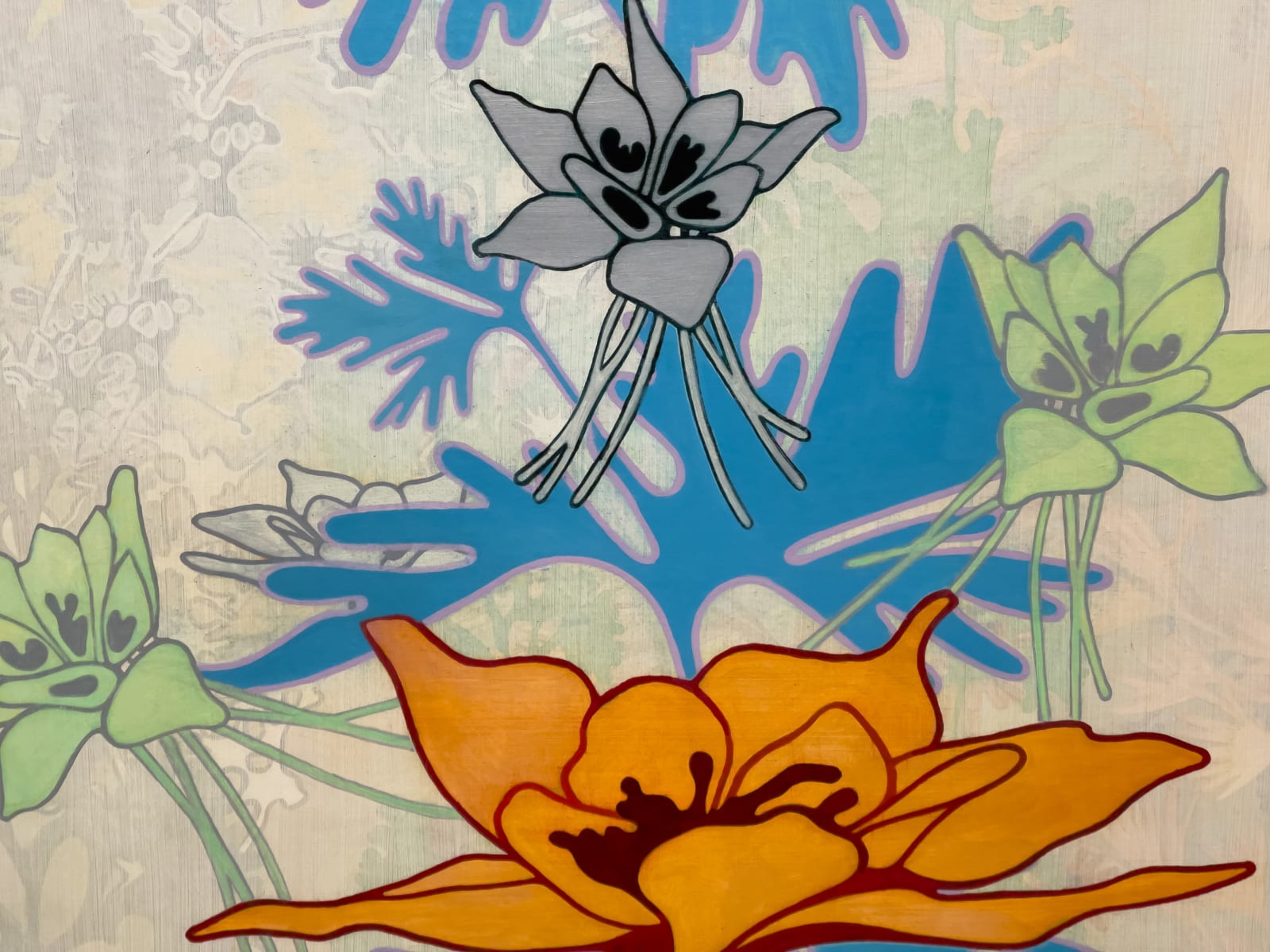 Painting of abstract floral design