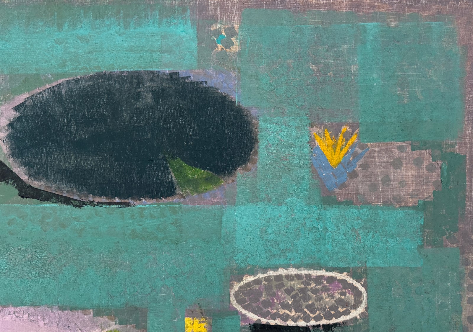 abstract painting of colorful lily pads