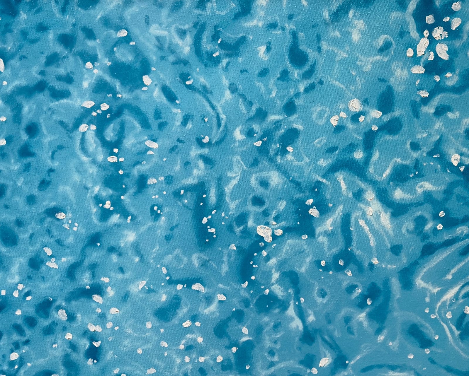 Painting of ripples on a pool