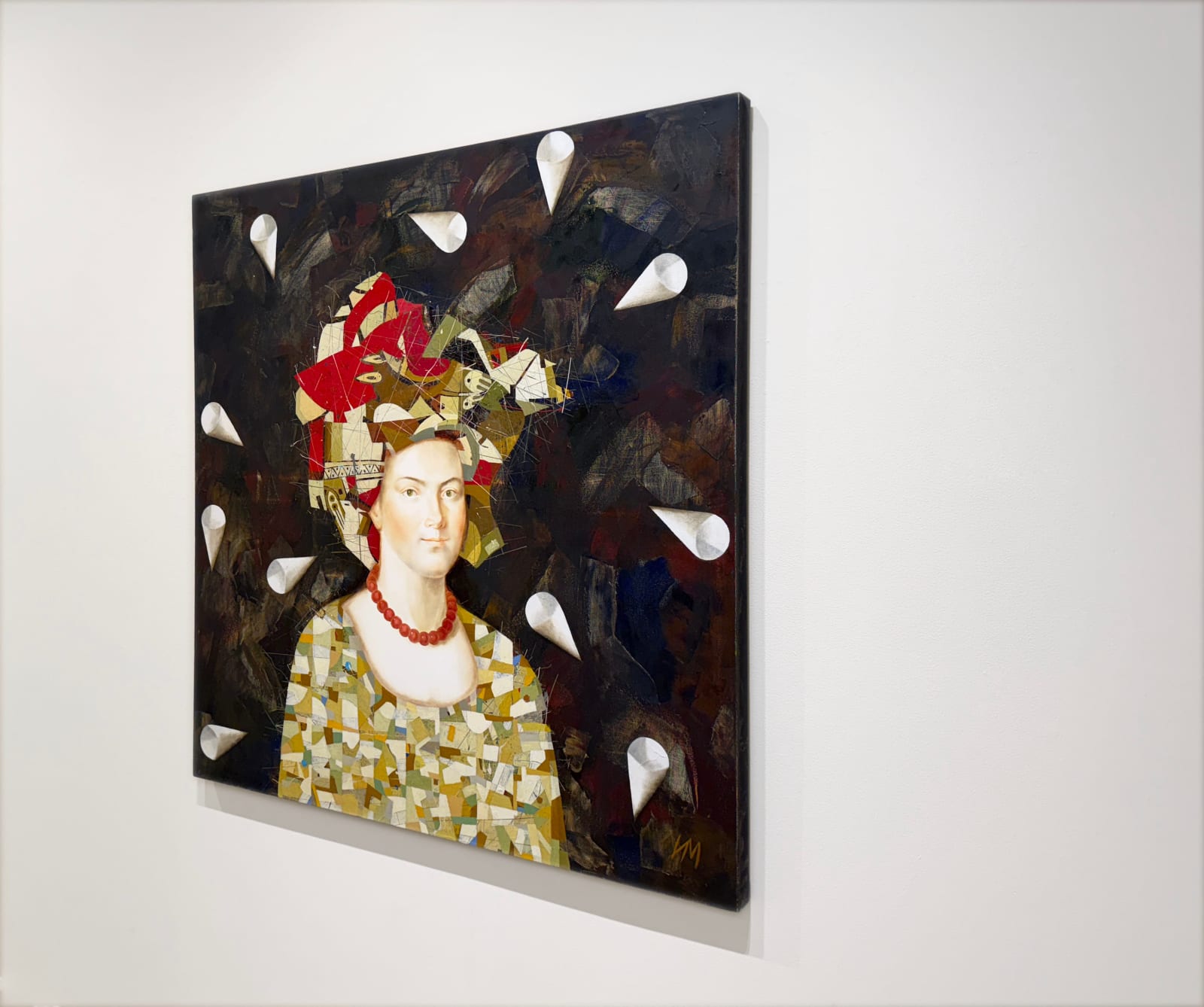 Painting of a woman with abstracted elements