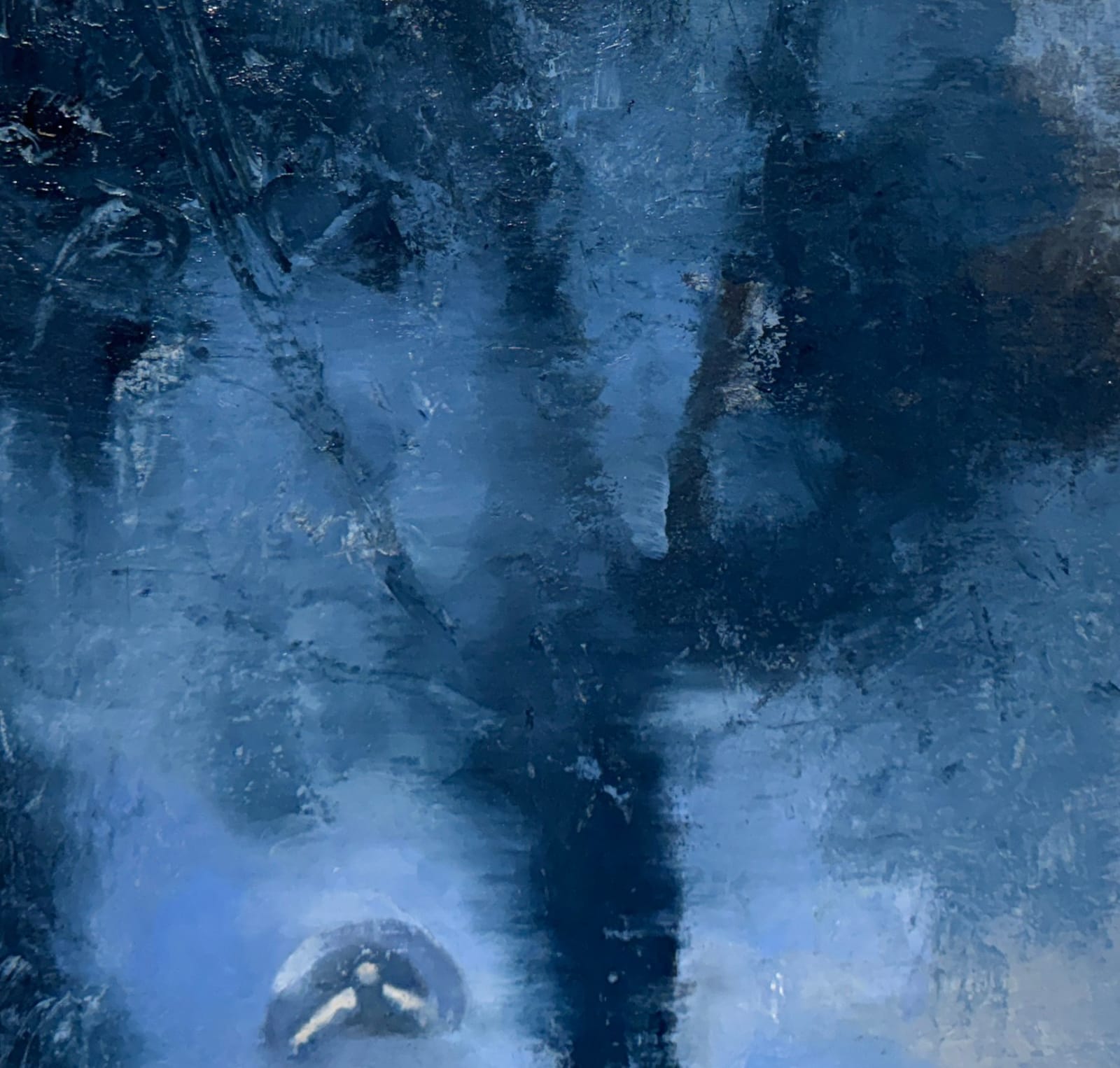 Painting of a lake and figures