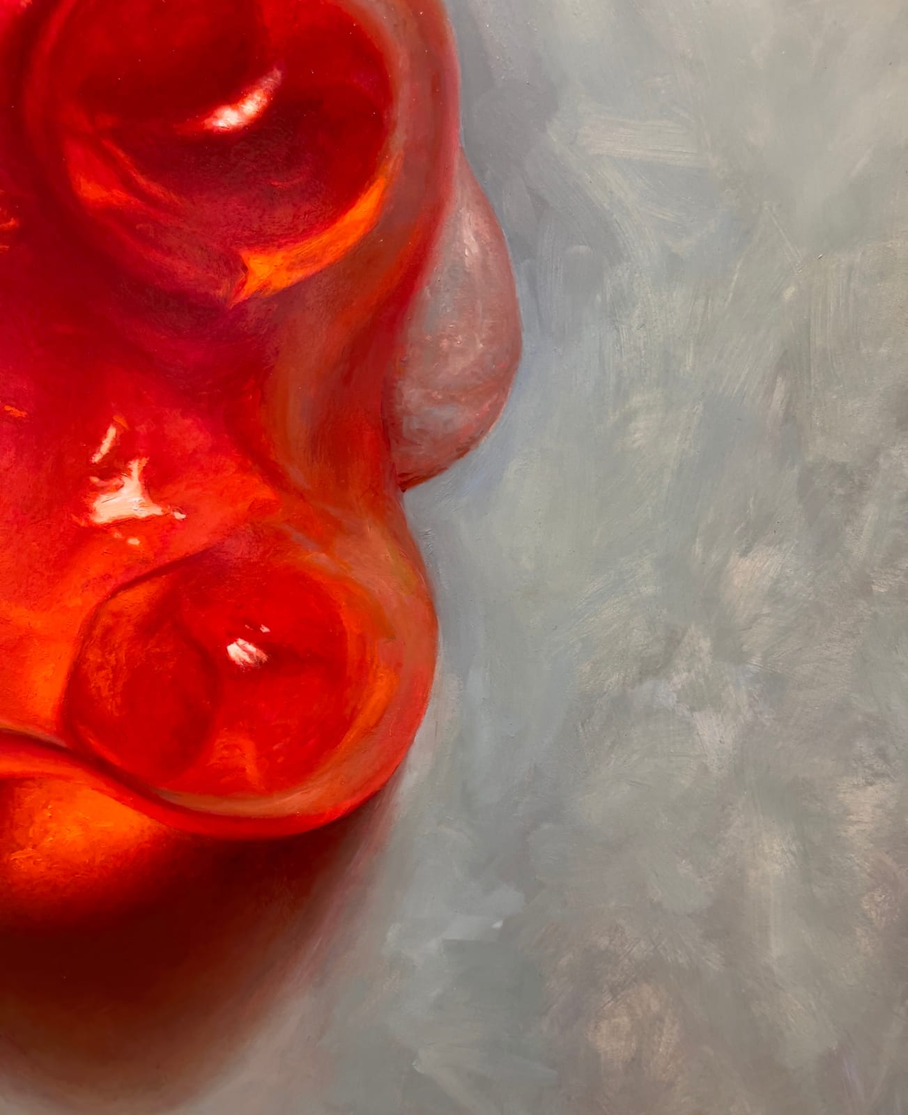 Painting of red gummy bear