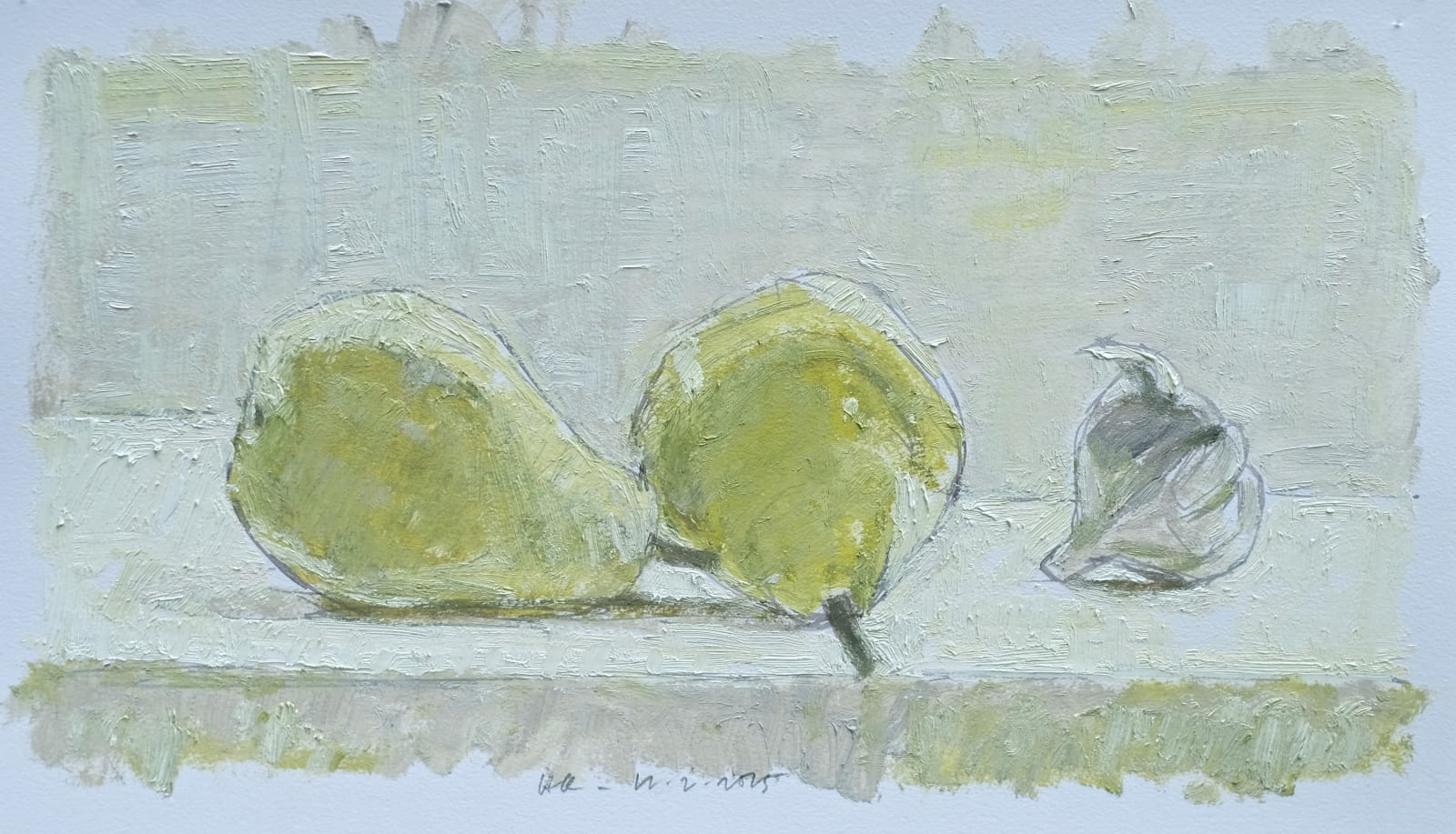 Hendrik Kolenberg, Garlic and two pears, 2025