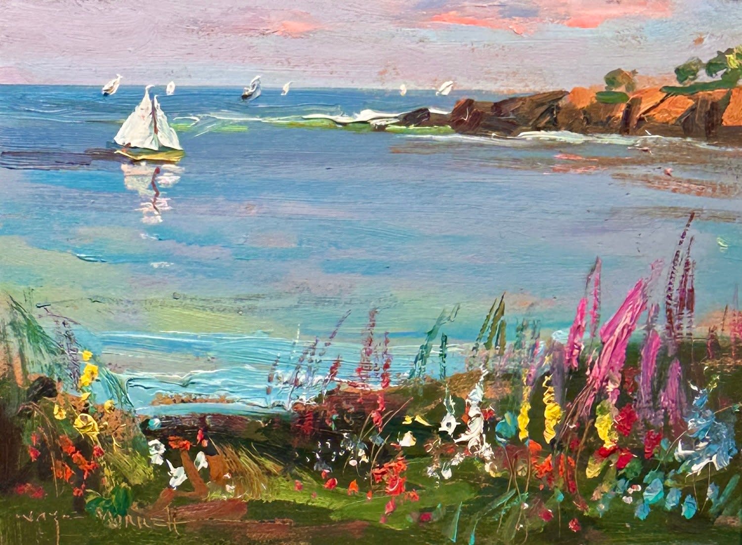Wayne Morrell (1923-2013), Sailboat at Sea