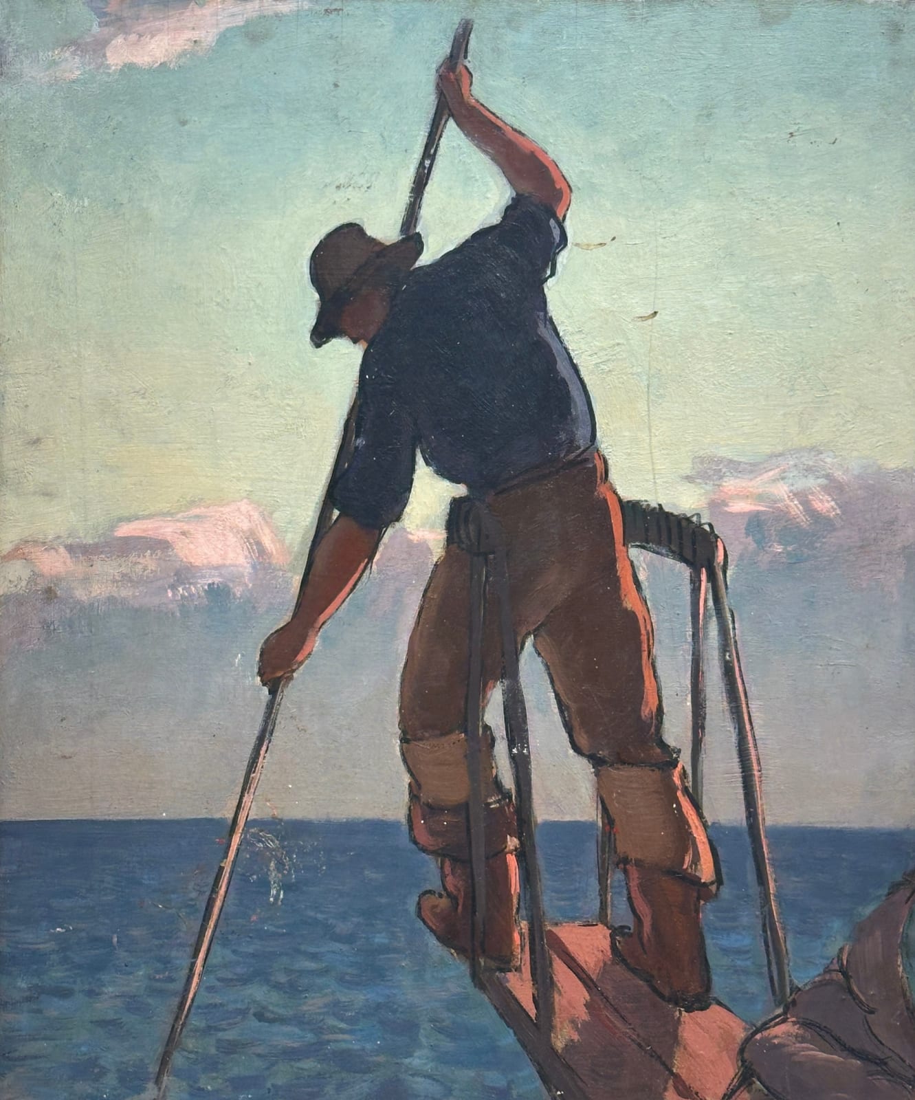 Gifford Beal (1879-1956), Harrison Cady in his Studio (Double Sided Painting - Harpoonist)