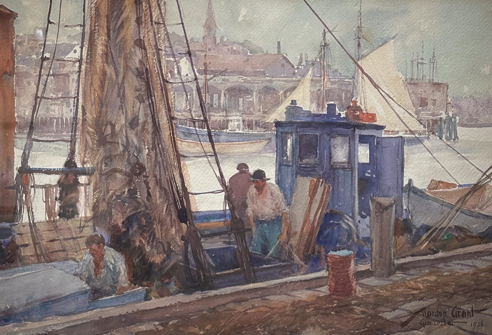Gordon Grant (1875-1962), Gloucester - Workers on Boat