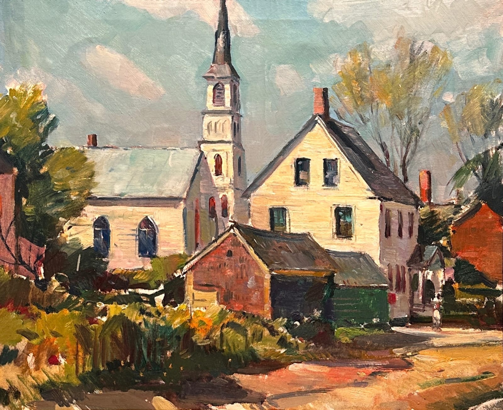 Carl W. Peters (1897-1980), Houses in Town with Church Steeple