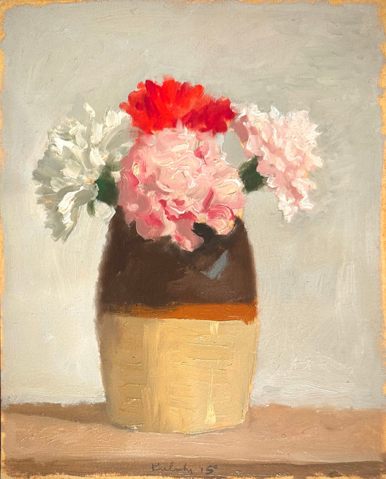 Robert Kulicke (1924-2007), Carnations in Earthenware Jar , 1975