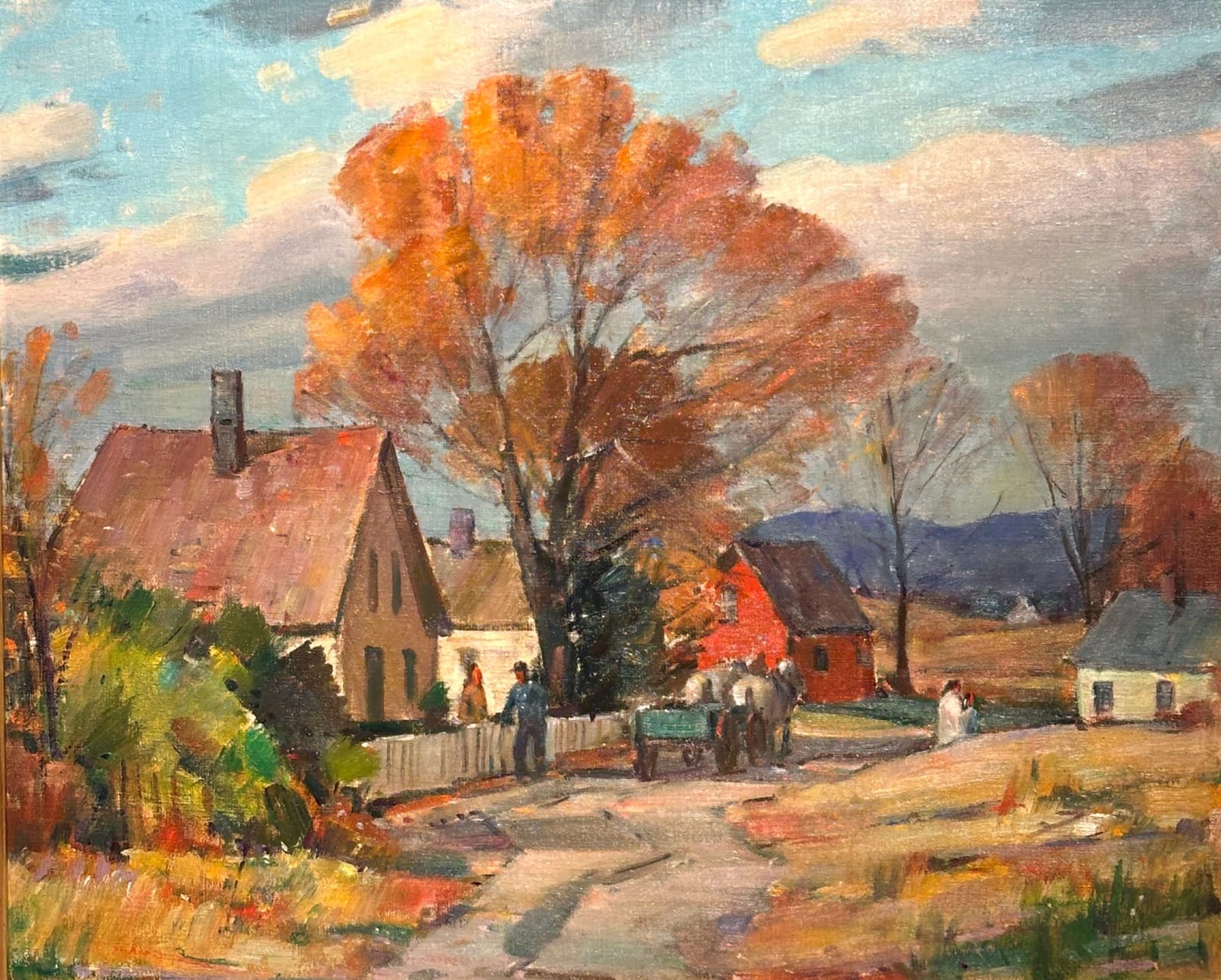 Carl W. Peters (1897-1980), Autumn Trees with Horse and Carriage