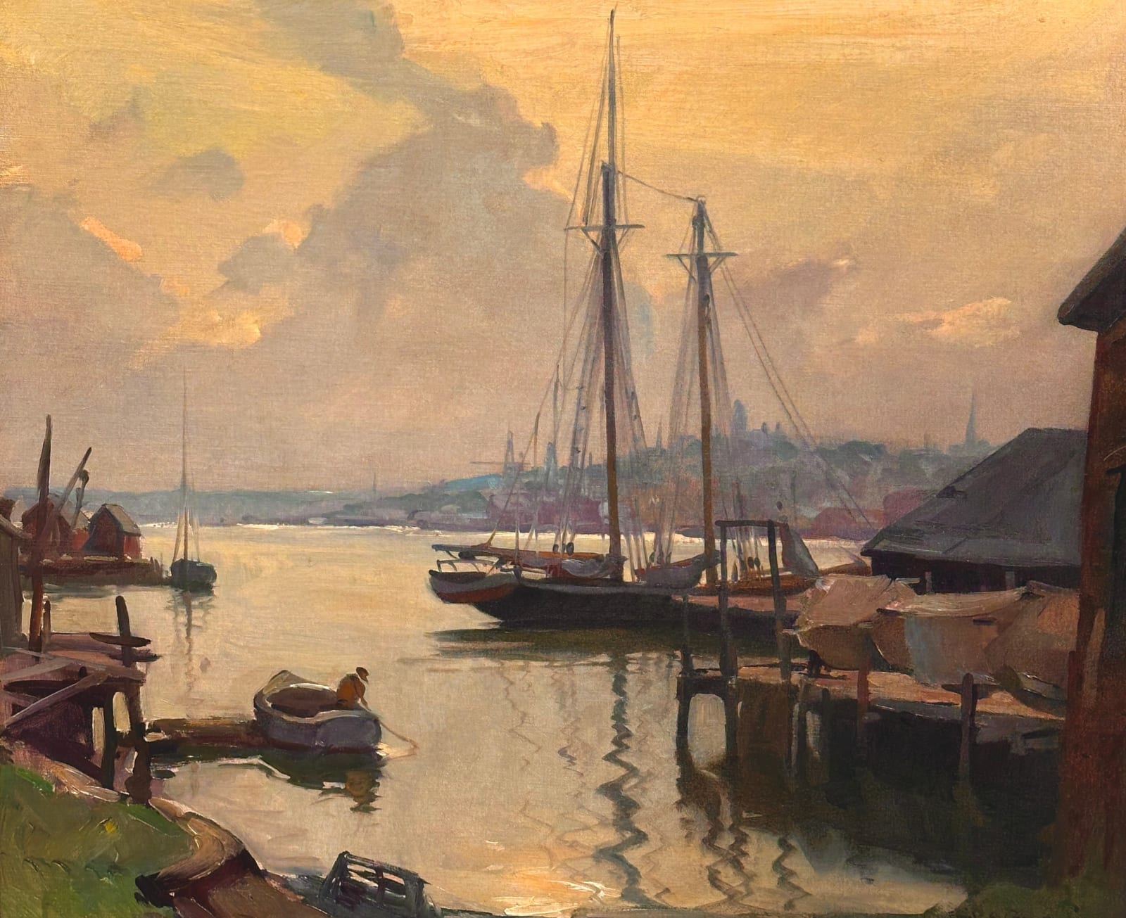 Emile A. Gruppé (1896-1978), Sunset, Gloucester Harbor
