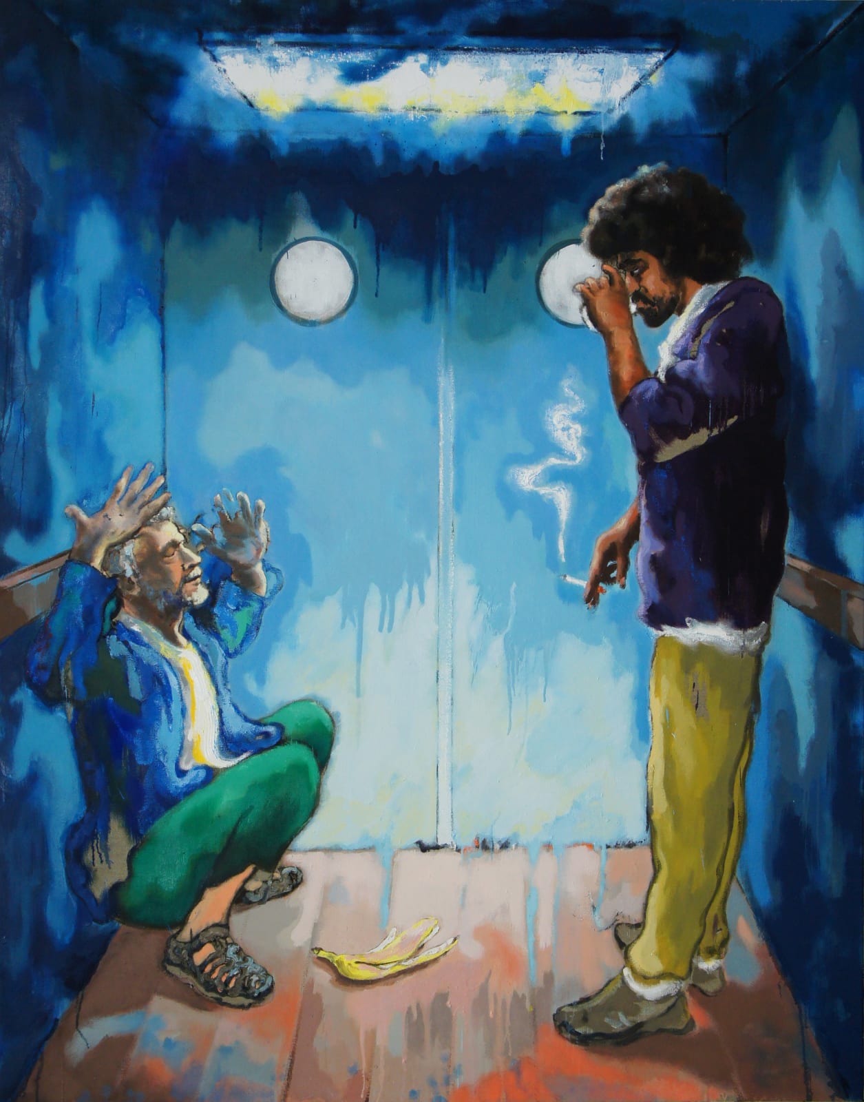 Luka Kurashvili, Artist talk in elevator, 2023